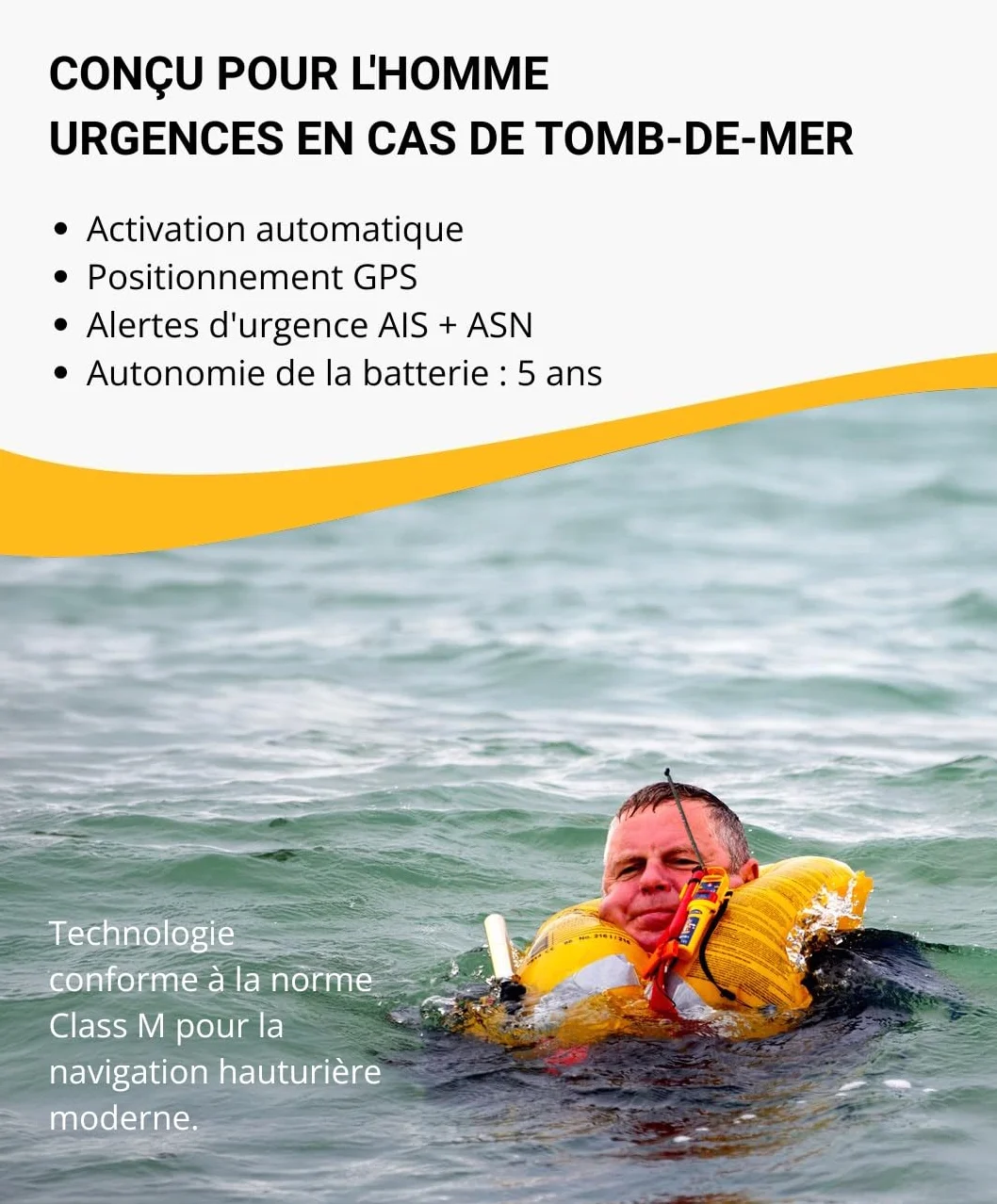 Ocean Signal rescueME MOB2 Radiobaliza Hombre al Agua (Aprobada Clase M) con AIS, DSC y GPS Integrado - Dispositivo de Seguridad Marítima Compacto, Impermeable y de Alerta de Rescate Instantánea | Activación automática del chaleco salvavidas
