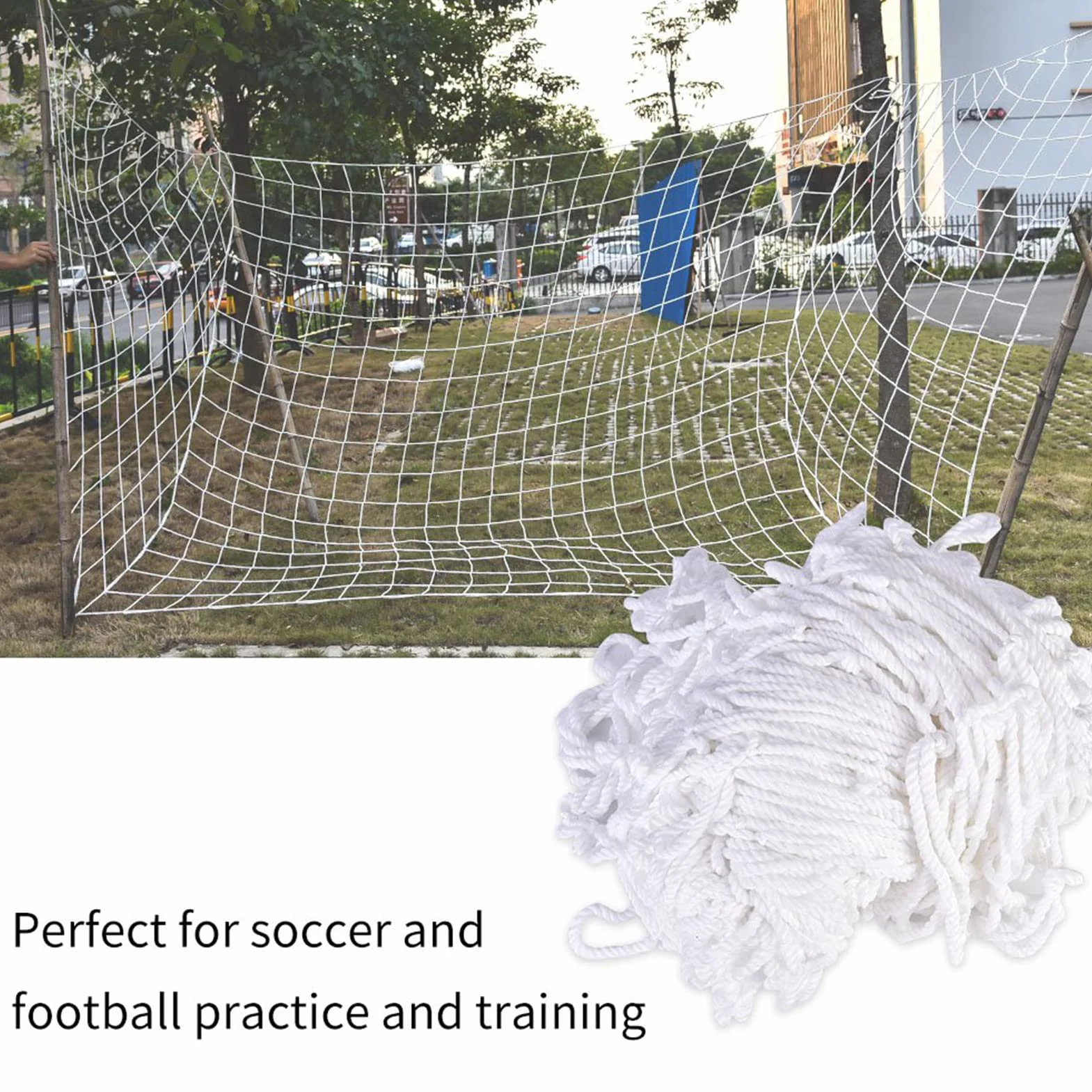 Red de Portería Fútbol 3x2m Polietileno Reemplazo Deportivo Entrenamiento