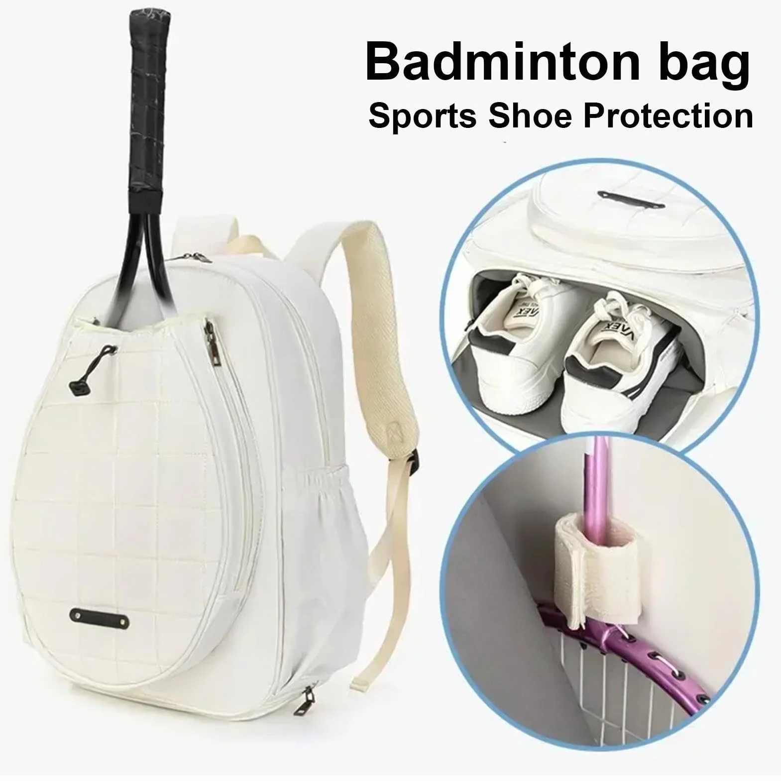 Fulenyi Mochila para Raqueta de Tenis, Mochila de Tenis para niños - Bolsa de Raqueta de Tenis Ajustable,Funda de Gran Capacidad para Raqueta de Tenis, Mochila Head Tennis para Adultos y niños