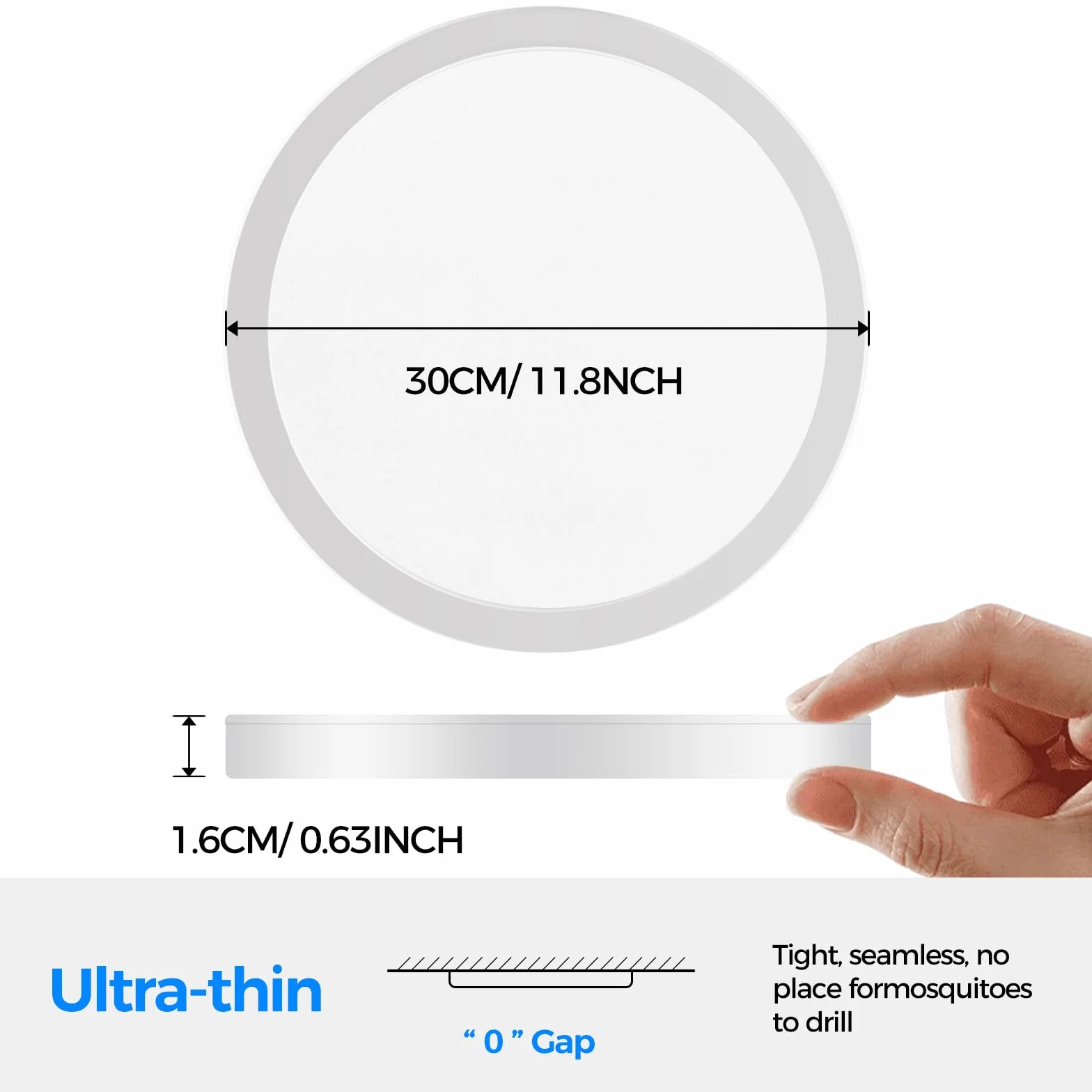 Peasur Plafon Led Techo 24W 3000-6500K IP54 Impermeable 300x16mm 1Pack