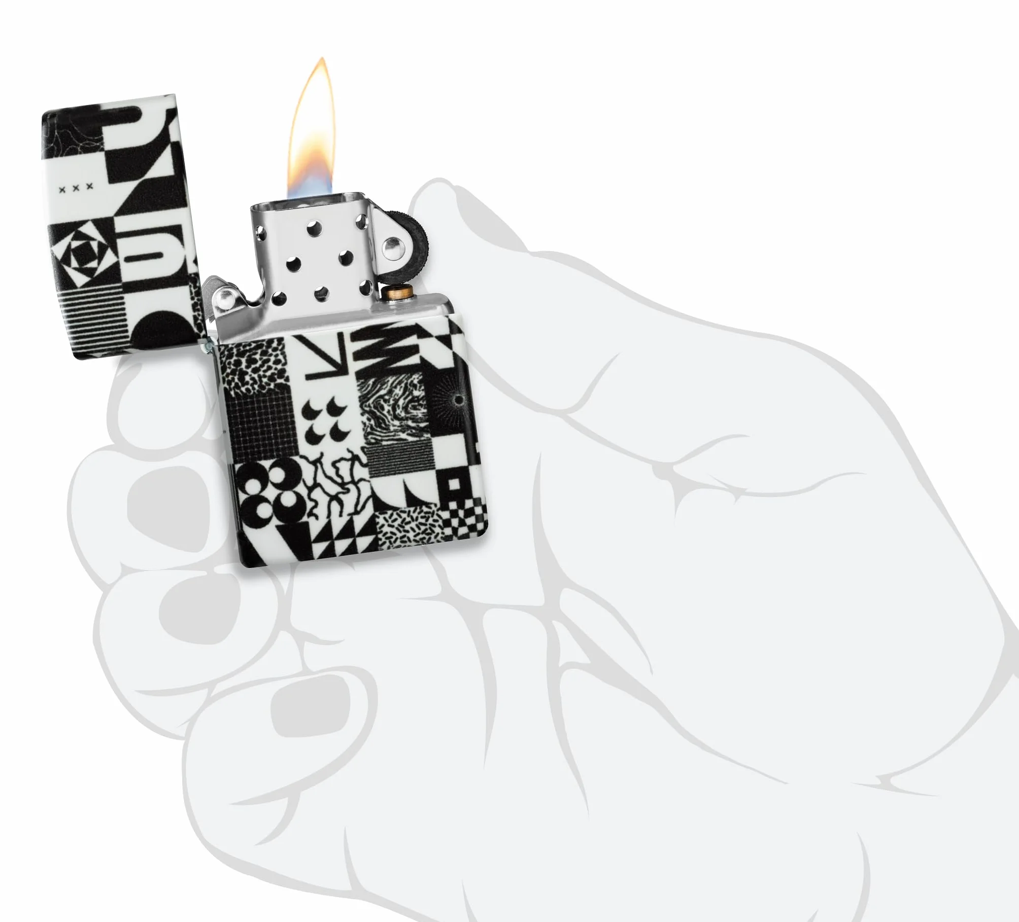 Encendedor Zippo a Prueba de Viento - Abstract Pattern, 540°, Color Image - Recargable - Reutilizable - Diseño a Prueba de Viento - Caja Regalo - Fabricado en Estados Unidos