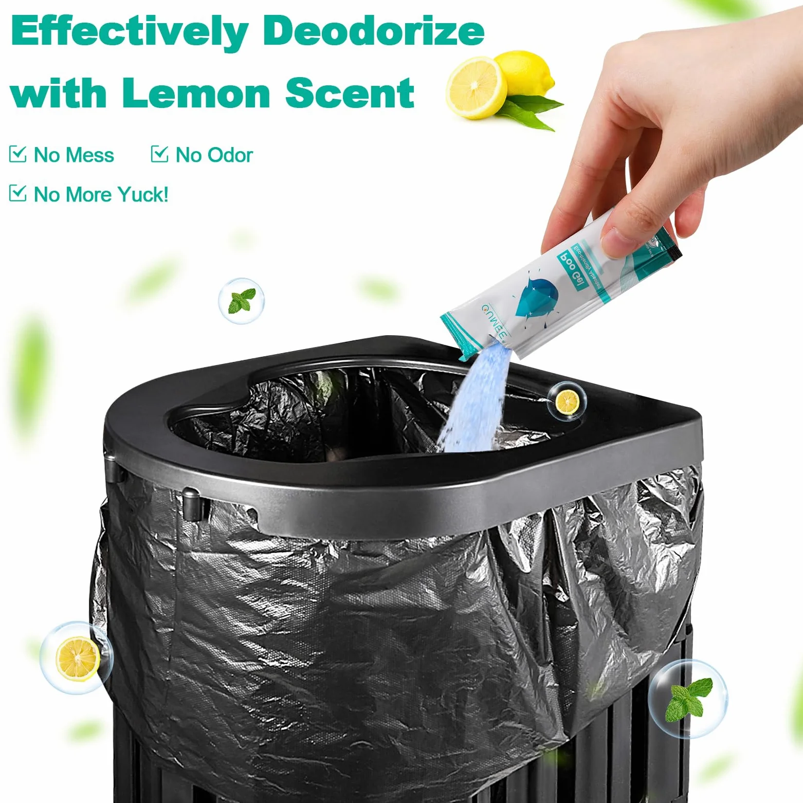 Gel de caca para inodoro portátil, polvo de inodoro de camping para bolsas de orinal, gel absorbente ecológico, paquetes de gel de inodoro portátiles para suministros de campamento al aire libre (50)