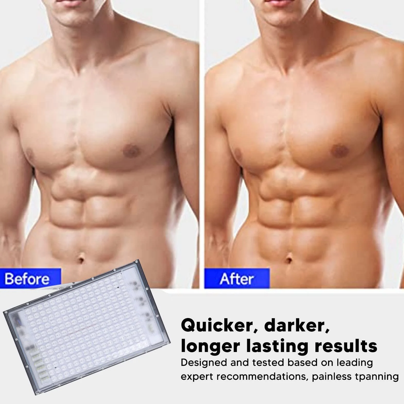 Lámpara de Bronceado 460nm 192 LED Luz Azul para Cara y Cuerpo con Kit Colgante