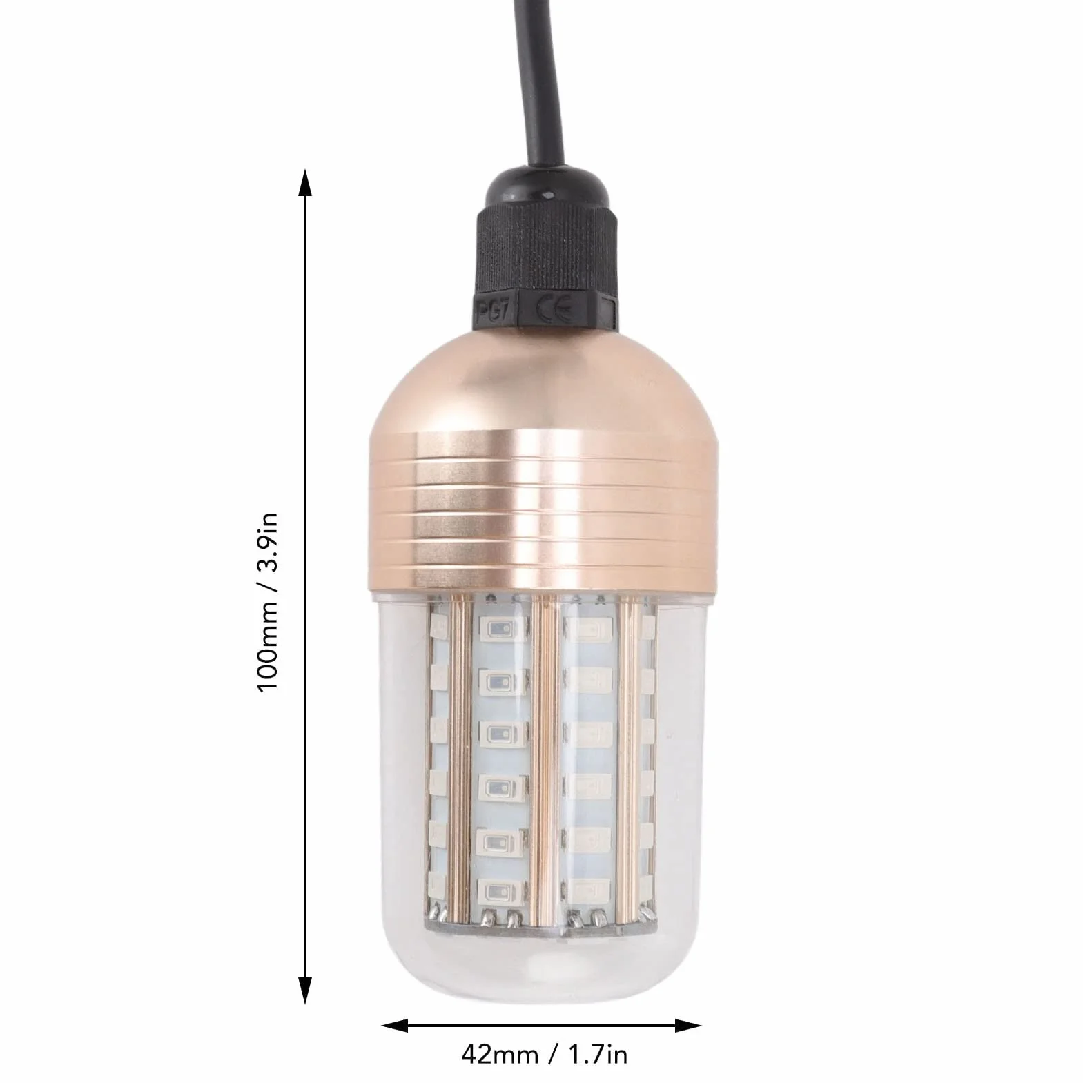 Luz LED para Pesca Submarina, 3000lm 30W IP68 Lámpara Impermeable Luz Verde 360 ​​grados Iluminación Subacuática Integral para Peces Caída Profunda Colección de Subacuática(#1)