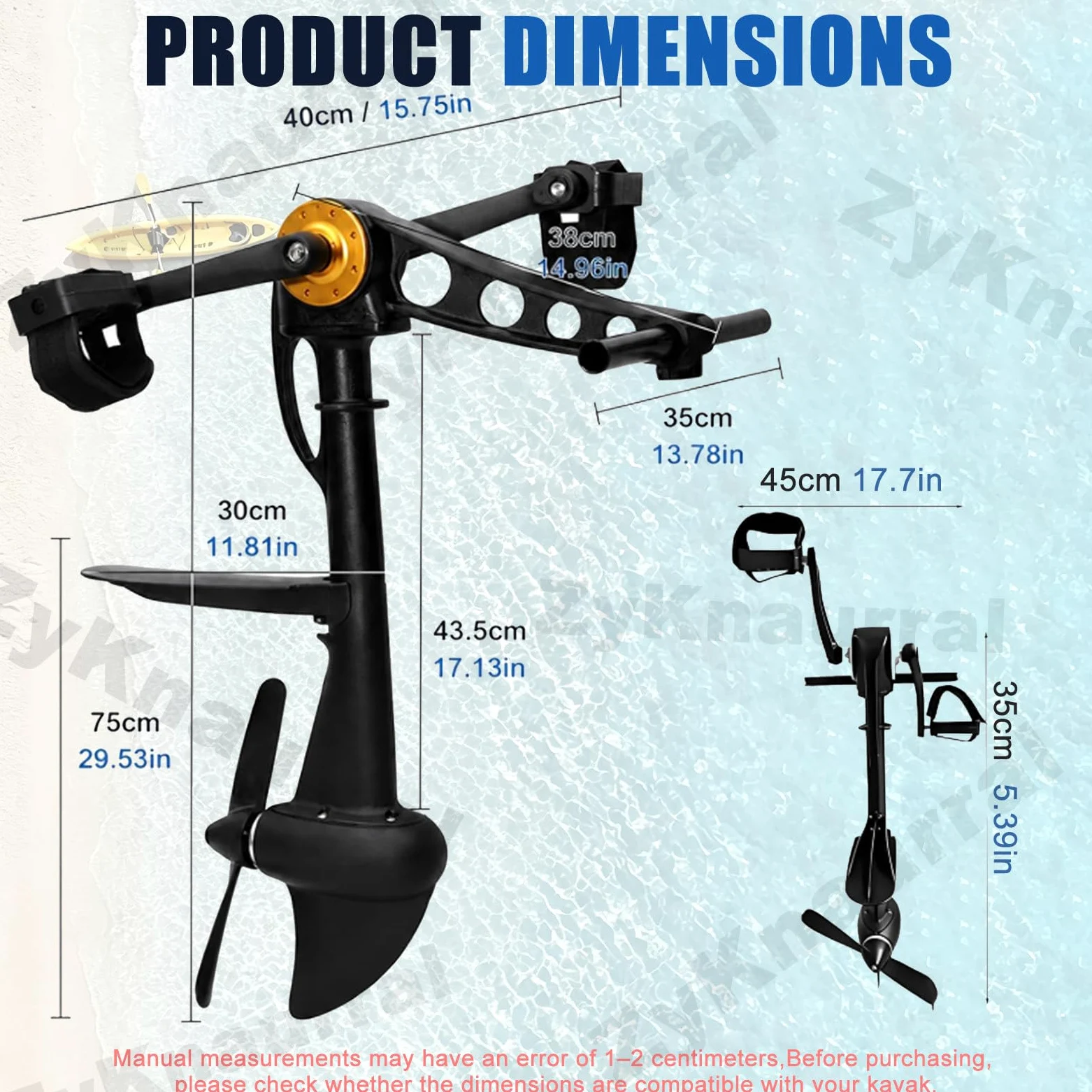 Sistem-a De Propulsión a Pedales Para Kayak, Kayak De Pesca a Pedales, Apto Para Kayaks Y Embarcaciones De Pesca Hinchables, Motor De Propulsión a Pedales Robusto Y Duradero, Fácil Instalación
