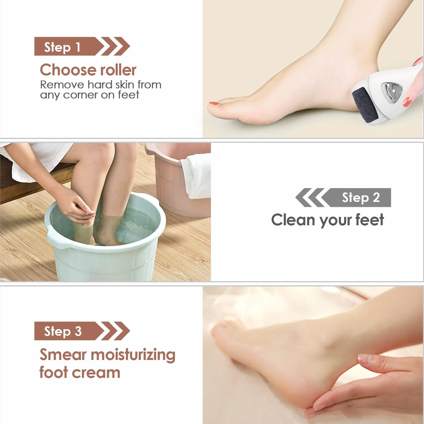 MYCARBON Lima Elétrica de Pies Recargable Profesional Pedicura Eliminar Durezas Callosidades con Recambios Blanco