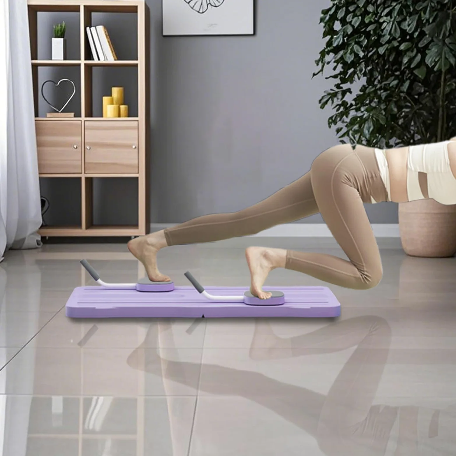 Máquina Reformer De Pilates Entrenamiento De Cuerpo Completo, Plegable, | Tabla Deslizante Abdominal Pilates Para Hogar, Recuperación