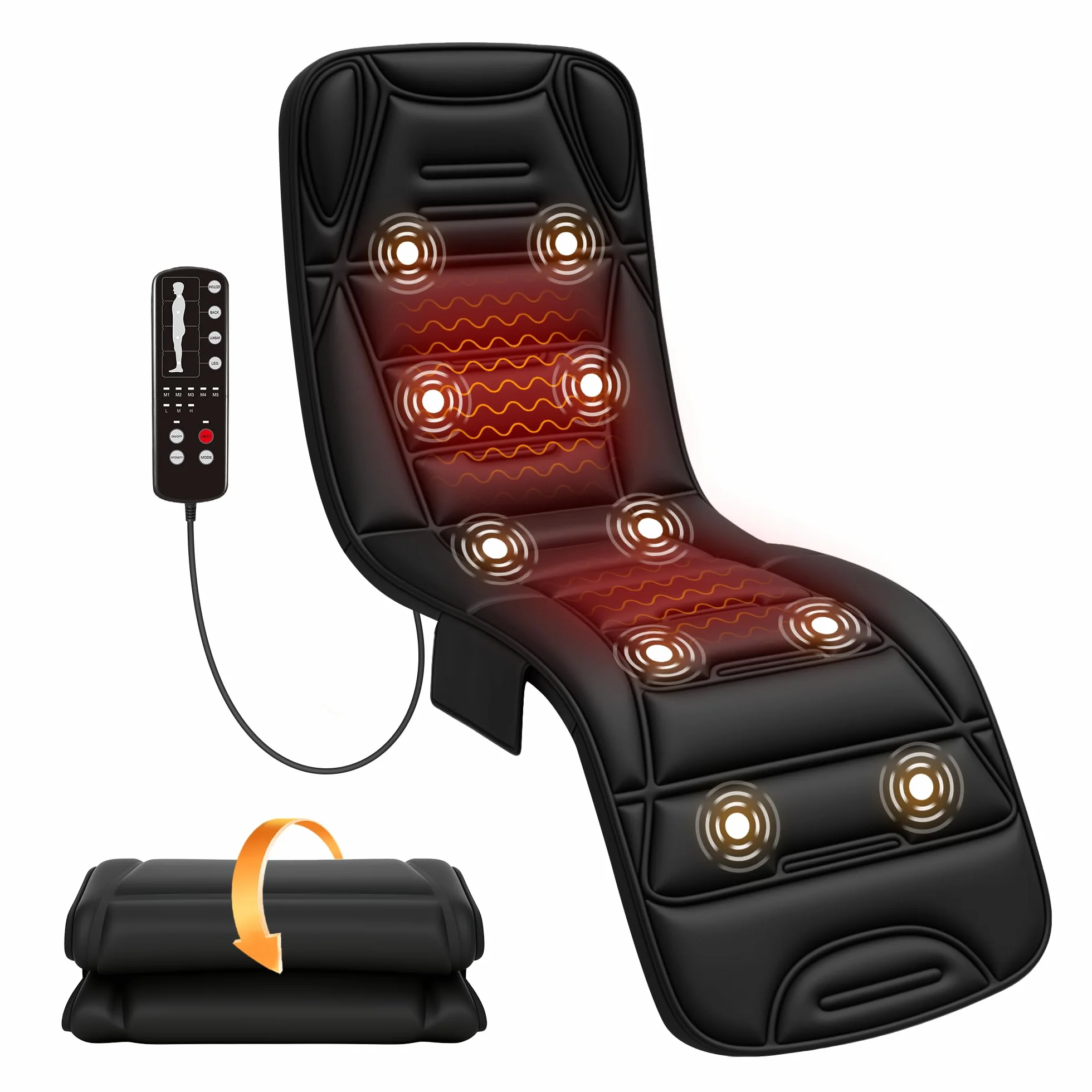 COMFIER Colchoneta de Masaje Cuerpo Completo con Calor, 10 Motores, 5 Modos, Apagado Automático