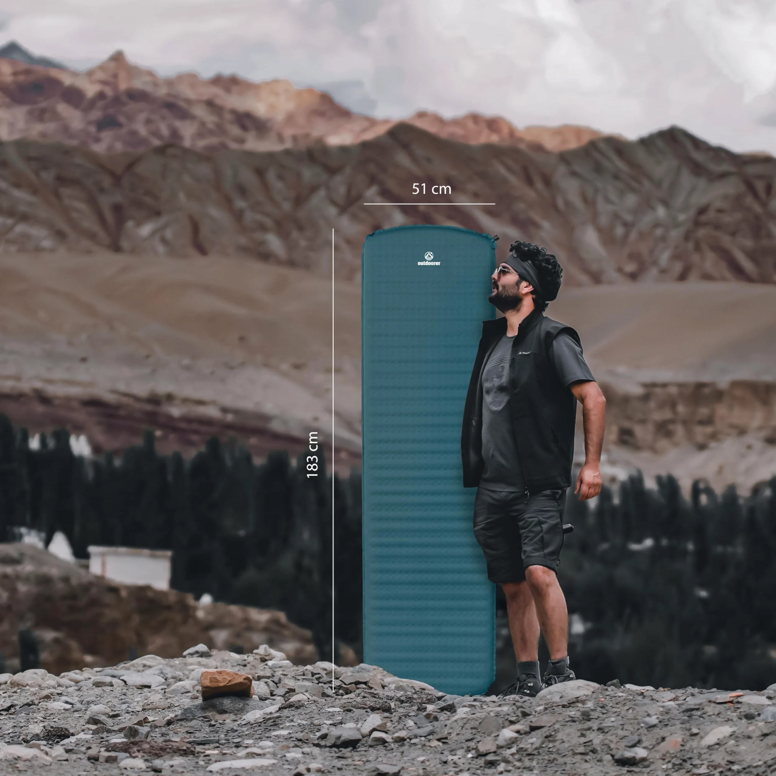 outdoorer Trek Bed 2, Ultraligero, colchoneta Aislante autoinflable de 5 cm, tamaño Compacto después de Doblar