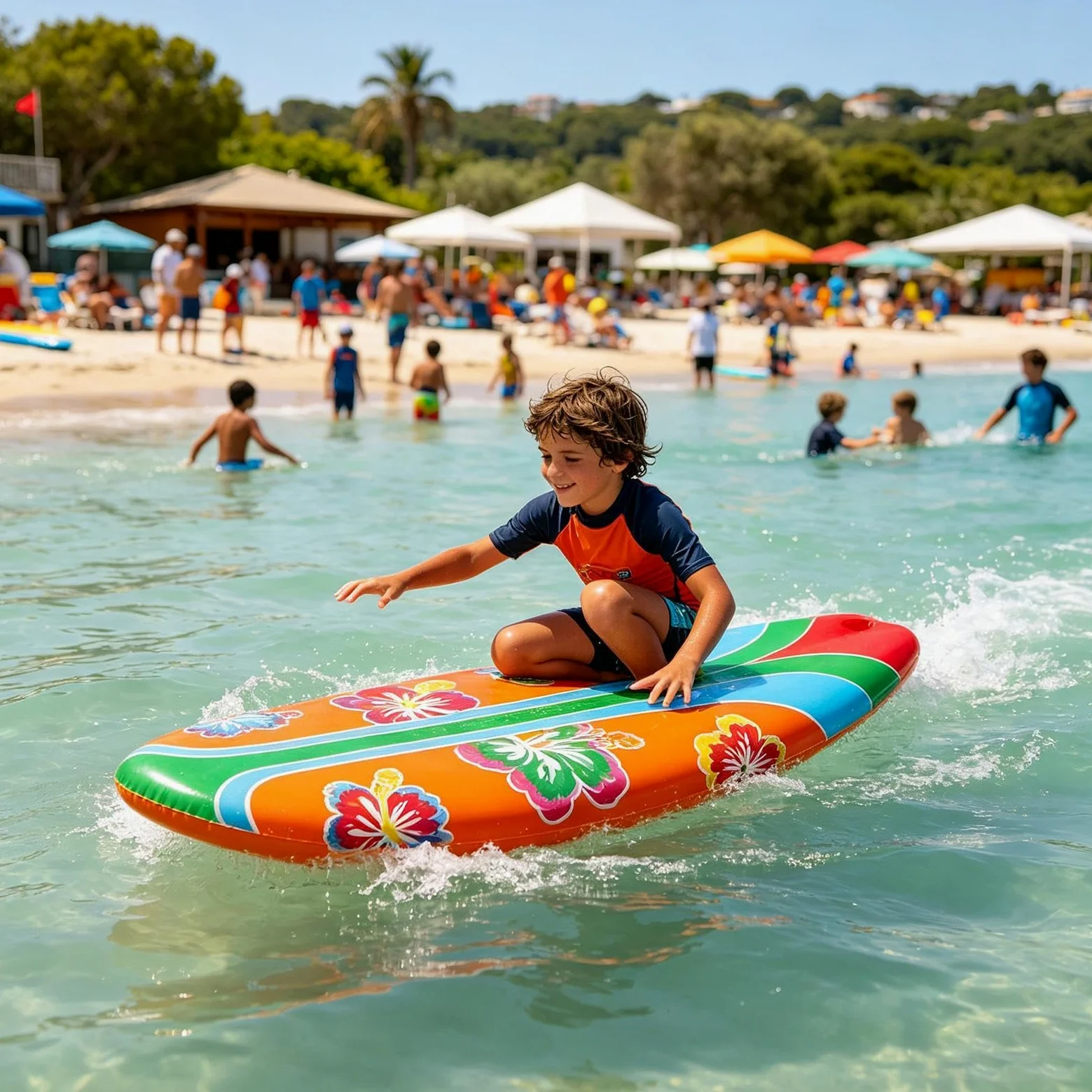 Tabla De Surf Hinchable 2 Piezas De Juguete Piscina Portátil E Hinchable | Tabla de Surf para Niños para Playa de Verano, Piscina al Aire Libre, Decoración para , Patio y Juegos