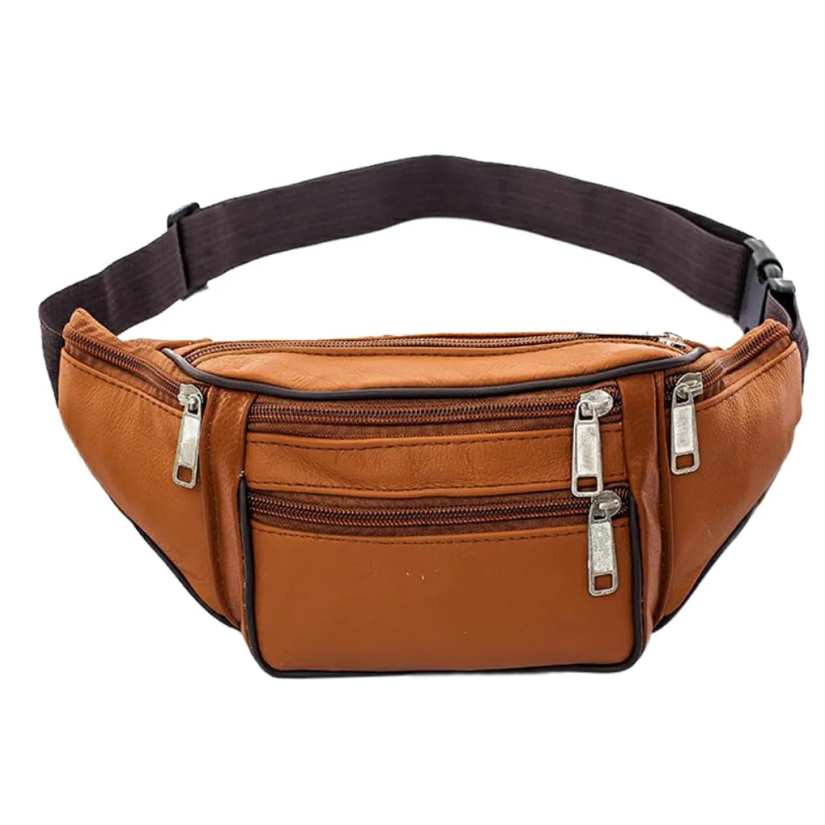 Mipcase Riñonera para Hombre de PU Resistente y Antideslizante Diseño Simple y Elegante Bolsa Multifuncional para Cintura para Viajes y Uso Diario