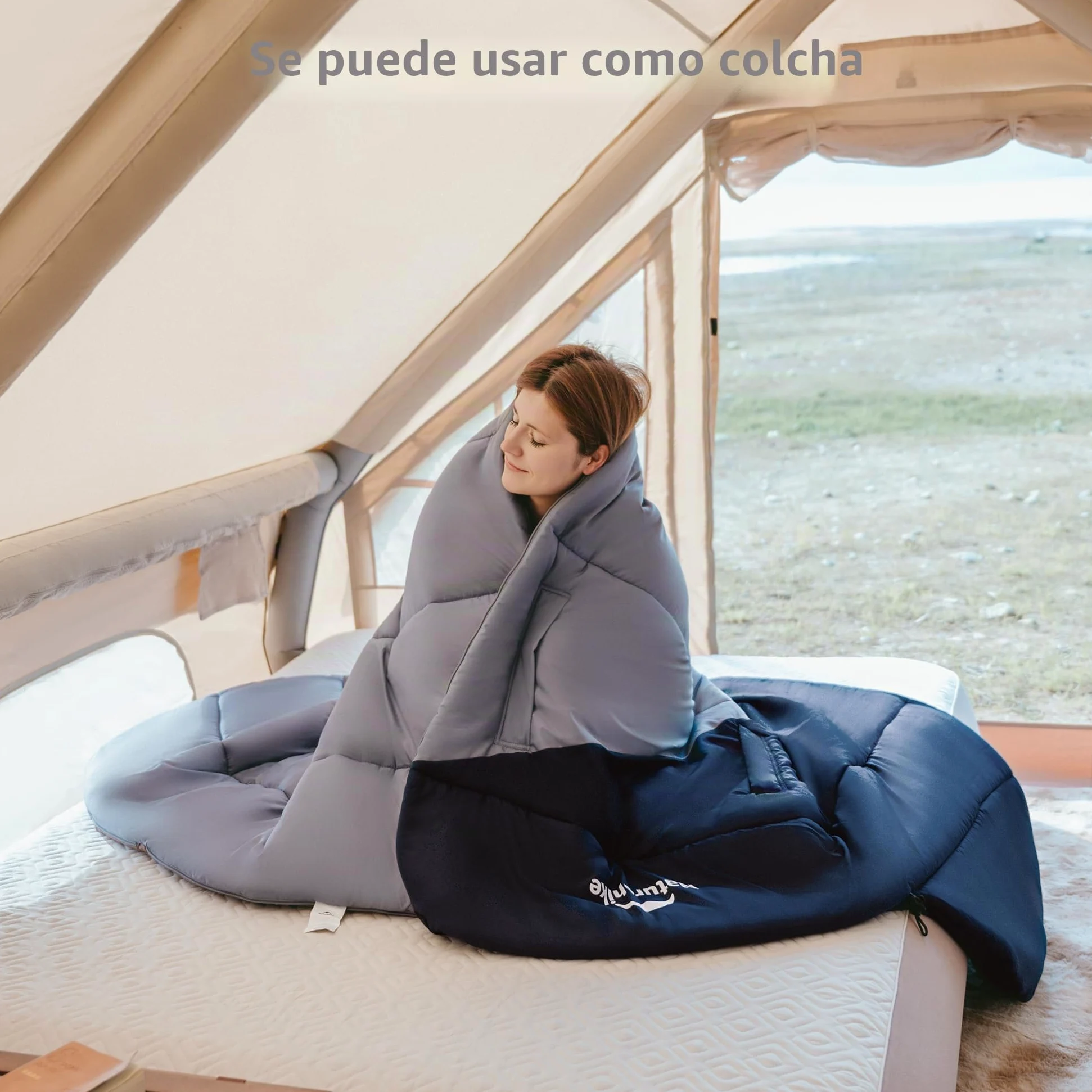 Naturehike Saco de dormir con capucha para camping, ligero y cómodo, ideal para aventuras al aire libre y viajes