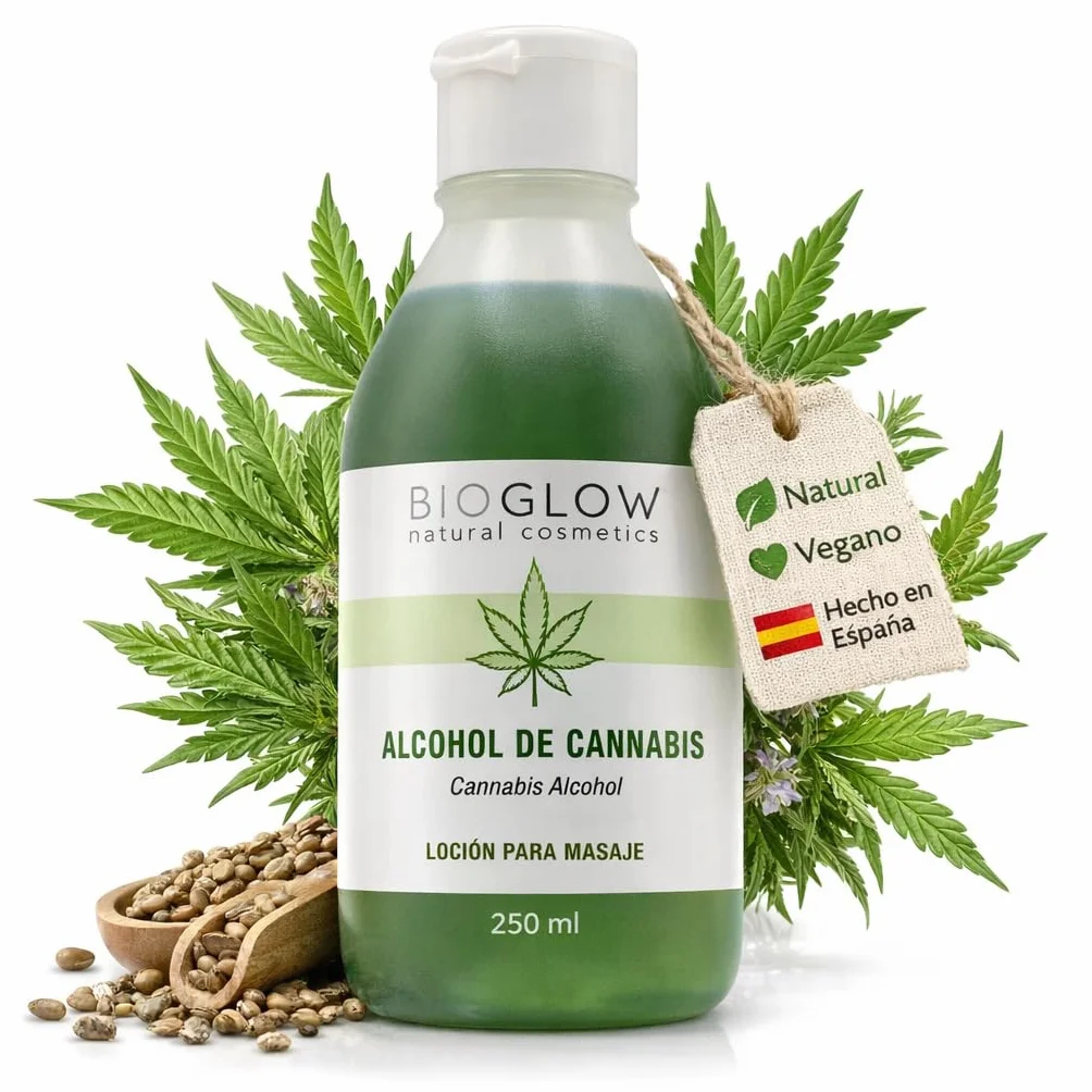 Alcohol de Cannabis Natural 250 ml Tónico Corporal Relajante Calmante Muscular Estimula Circulación