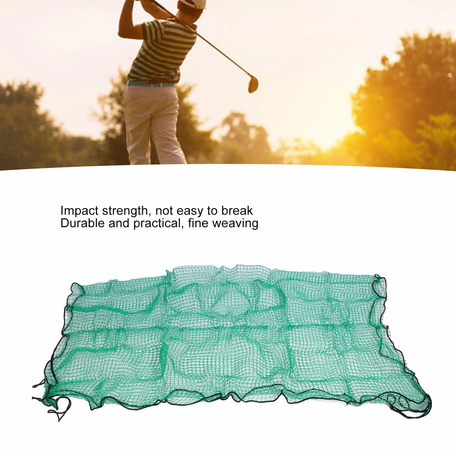 Red de Práctica de Golf 3x3m Polipropileno Verde Polietileno para Campo de Entrenamiento
