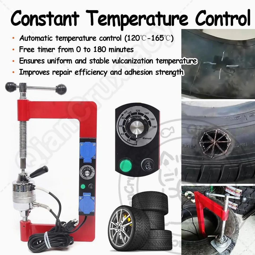 Máquina eléctrica de reparación de neumáticos con control de temperatura y temporizador para vulcanización profesional y reparaciones de parches