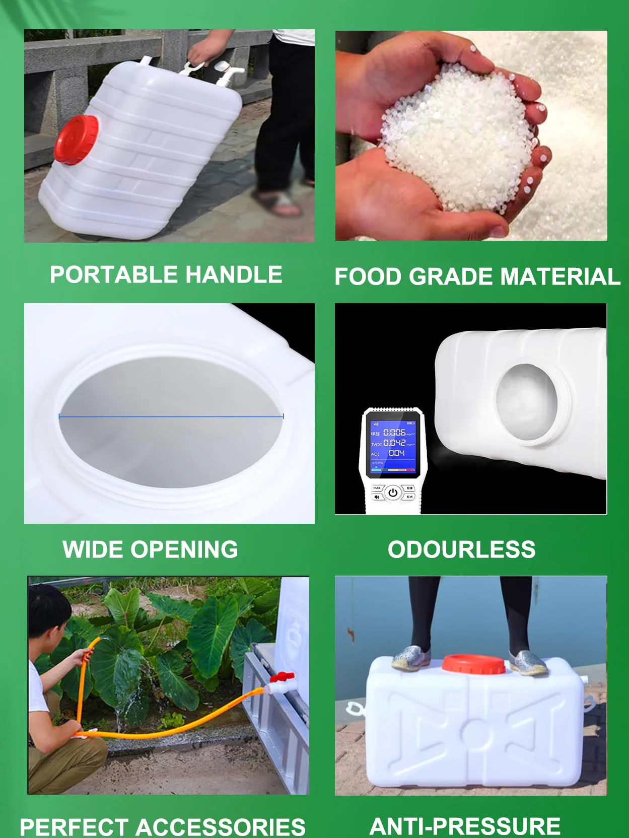 Portátil Bidón para Agua con Grifo Contenedor De Agua Almacenamiento De Gruesa PláStico Camping Viajes Automóvil Caravanas De Calidad Alimentaria(Size:110L/30gallon)