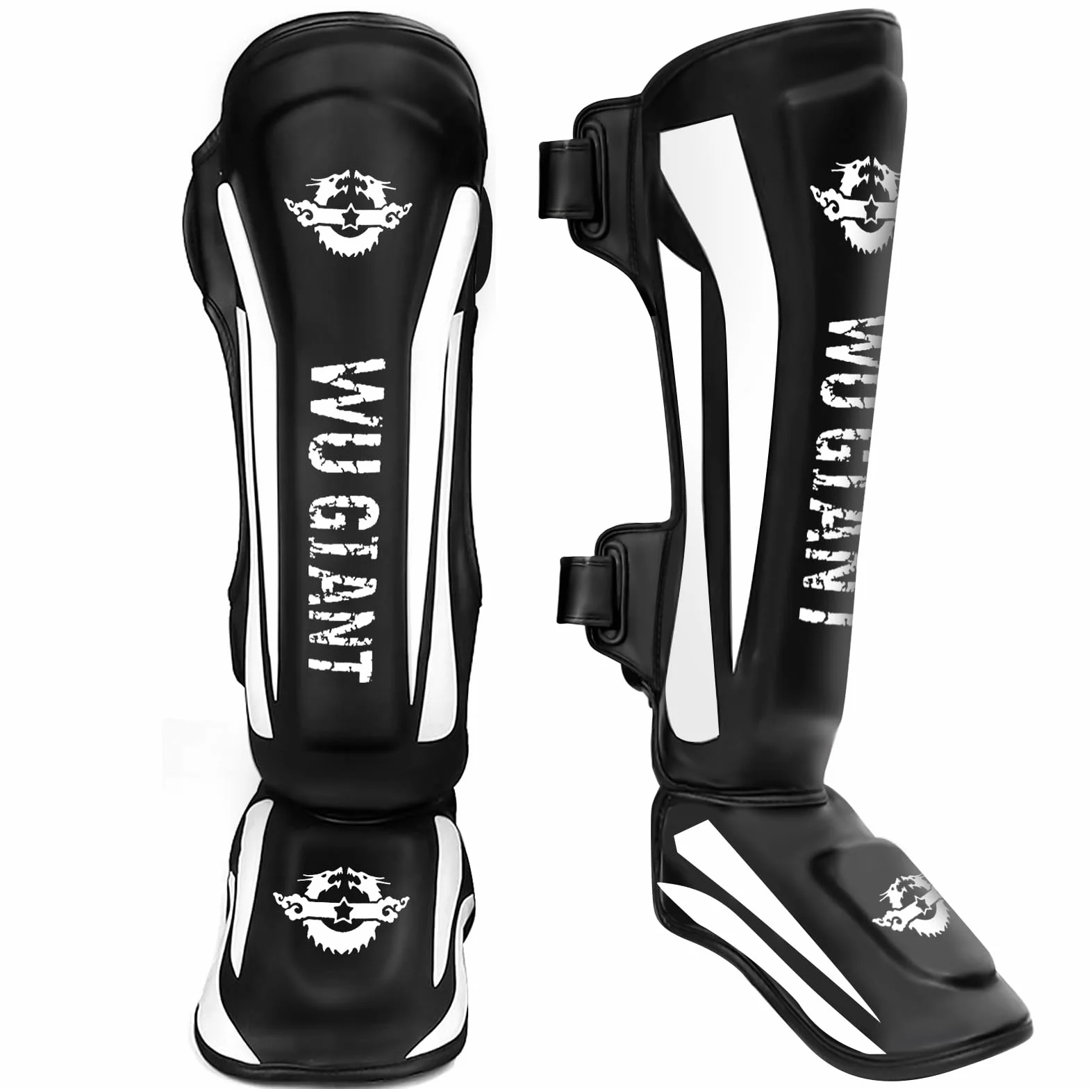 Espinilleras de Kickboxing Muay Thai, Protectores de Piernas Ajustables con Protección para el Empeine para MMA