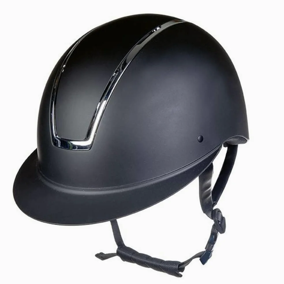 HKM Lady Shield Casco de montar para mujer Negro/Plata Brillo 55-57 cm