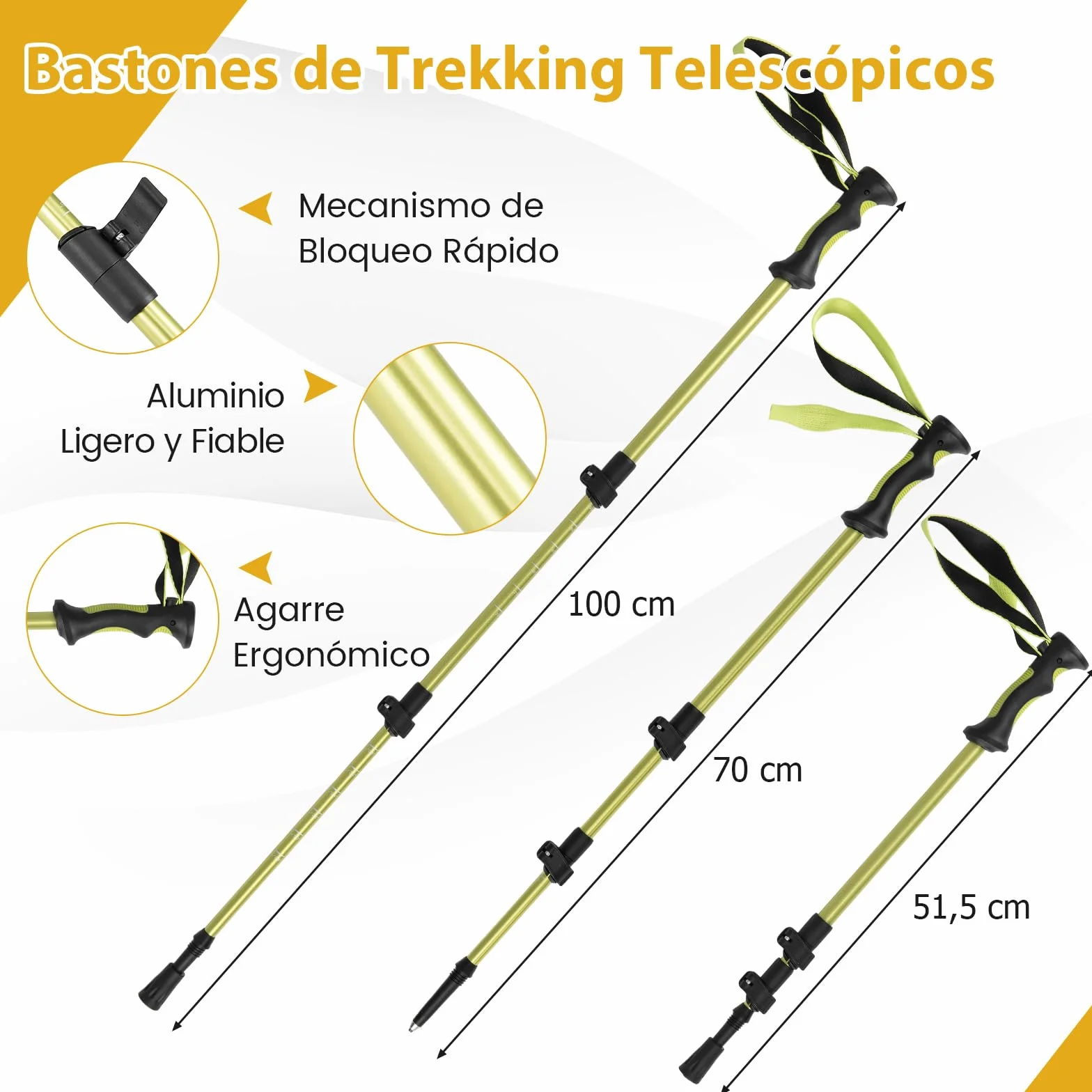 GYMAX Juego de Raquetas de Nieve, Raquetas Ligeras con Bastones Ajustables de Aluminio, Antideslizantes, con Bolsa de Transporte, Equipo de Montaña para Caminar en la Nieve para Niños