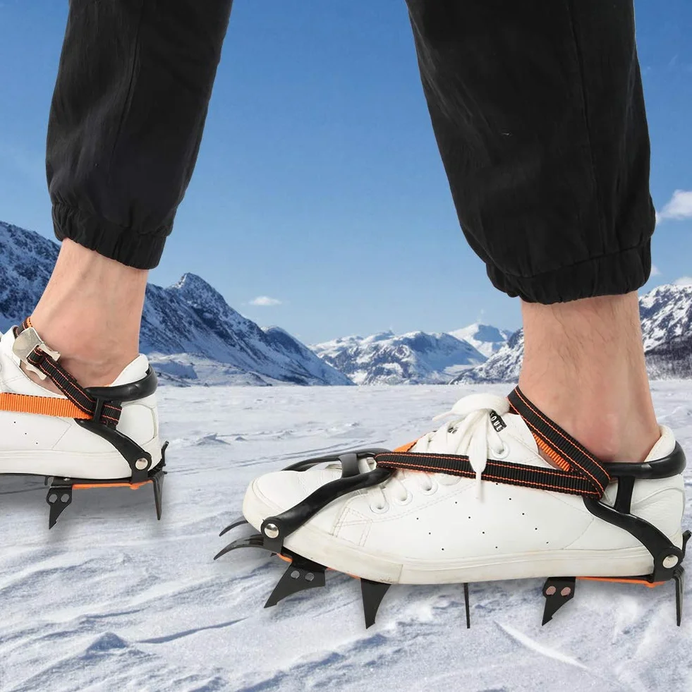 Hierros de Hielo,Material de Acero Rampones de montañismo Alta Elasticidad para Caminar