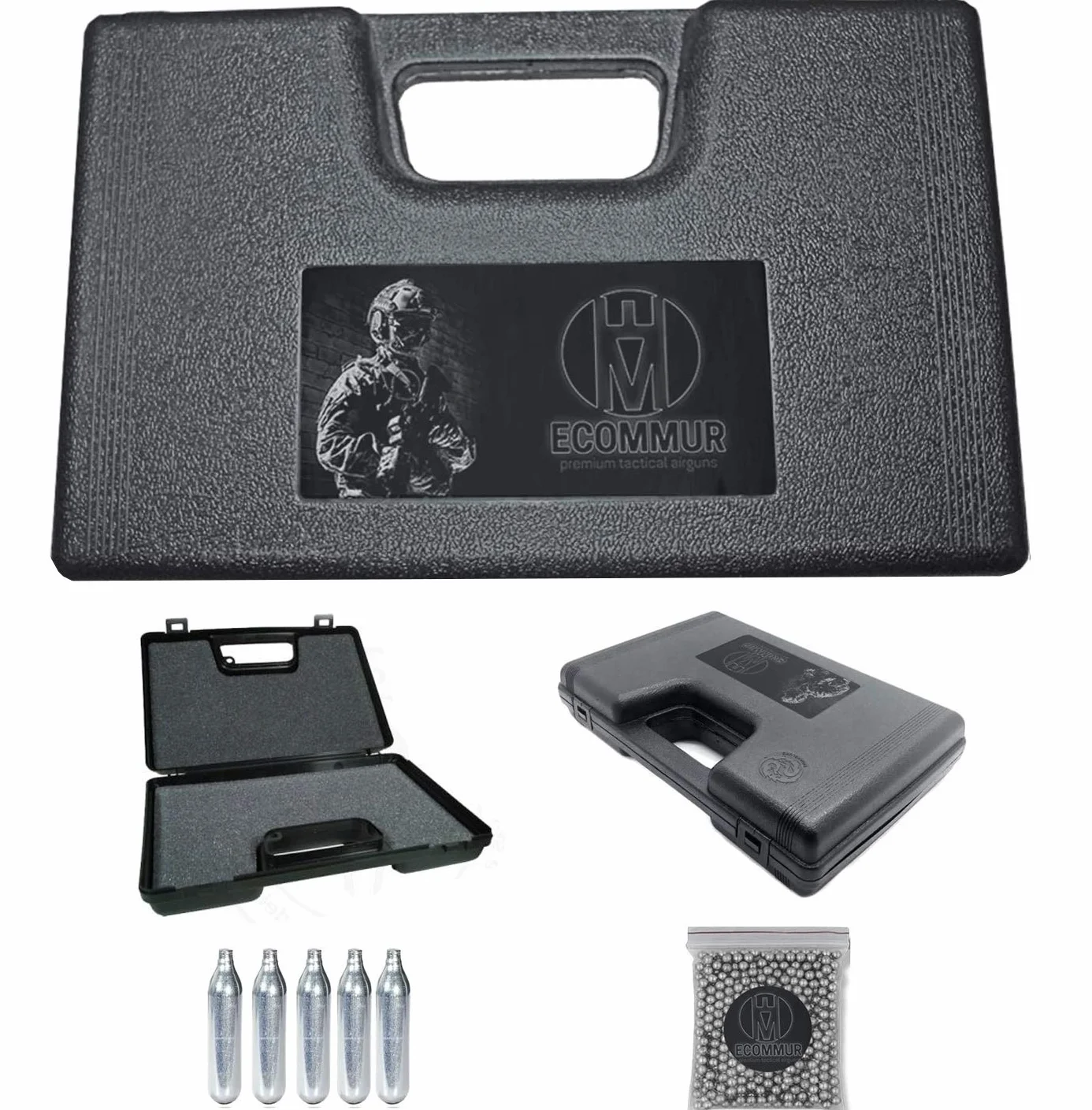 Ecommur. 415 Daisy | Pistola de perdigones (Bolas BB's de Acero) de Aire comprimido semiautomática 4,5mm + maletín + balines y CO2