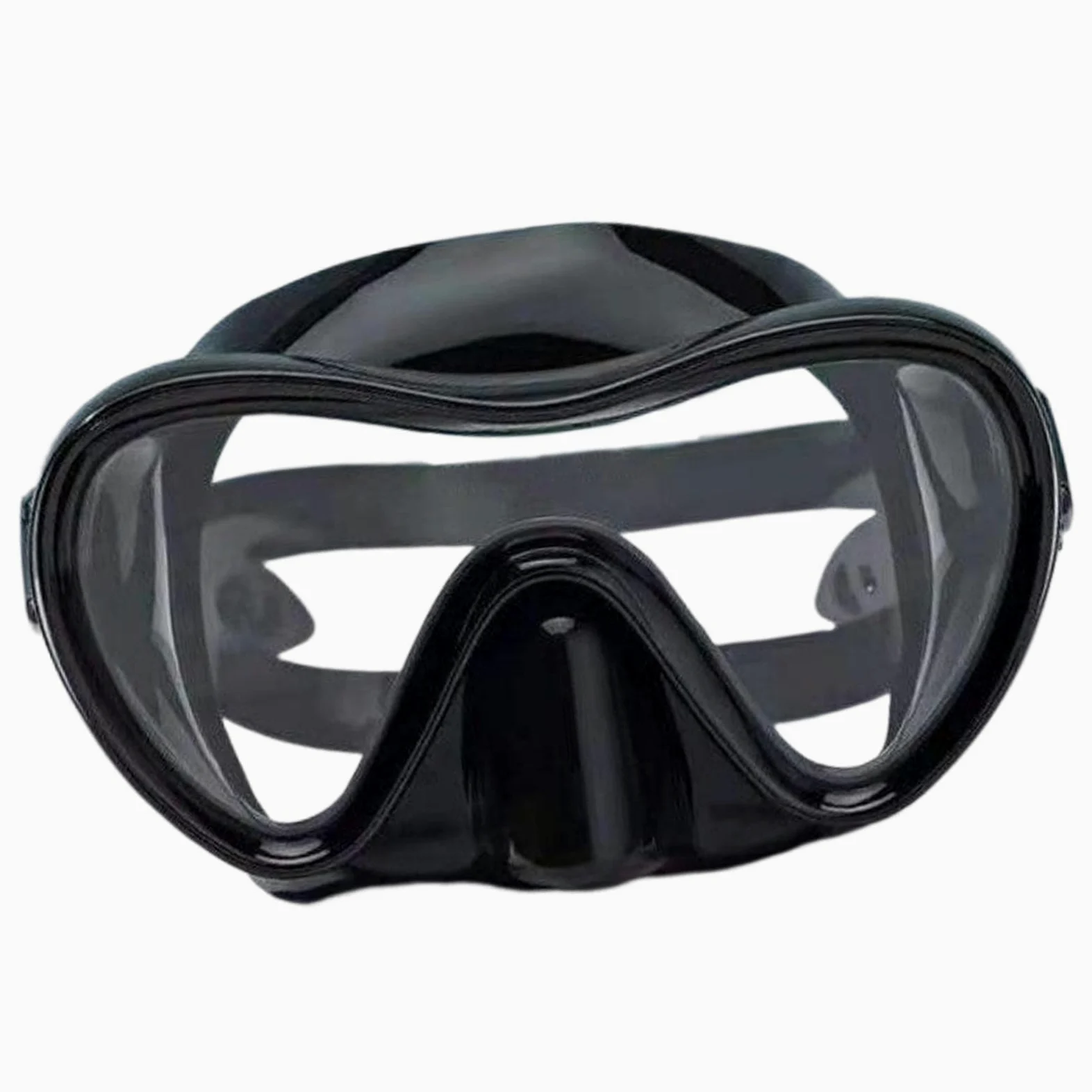 Máscara de buceo para adultos, a prueba de fugas, sin empañamiento, gafas de buceo, color negro