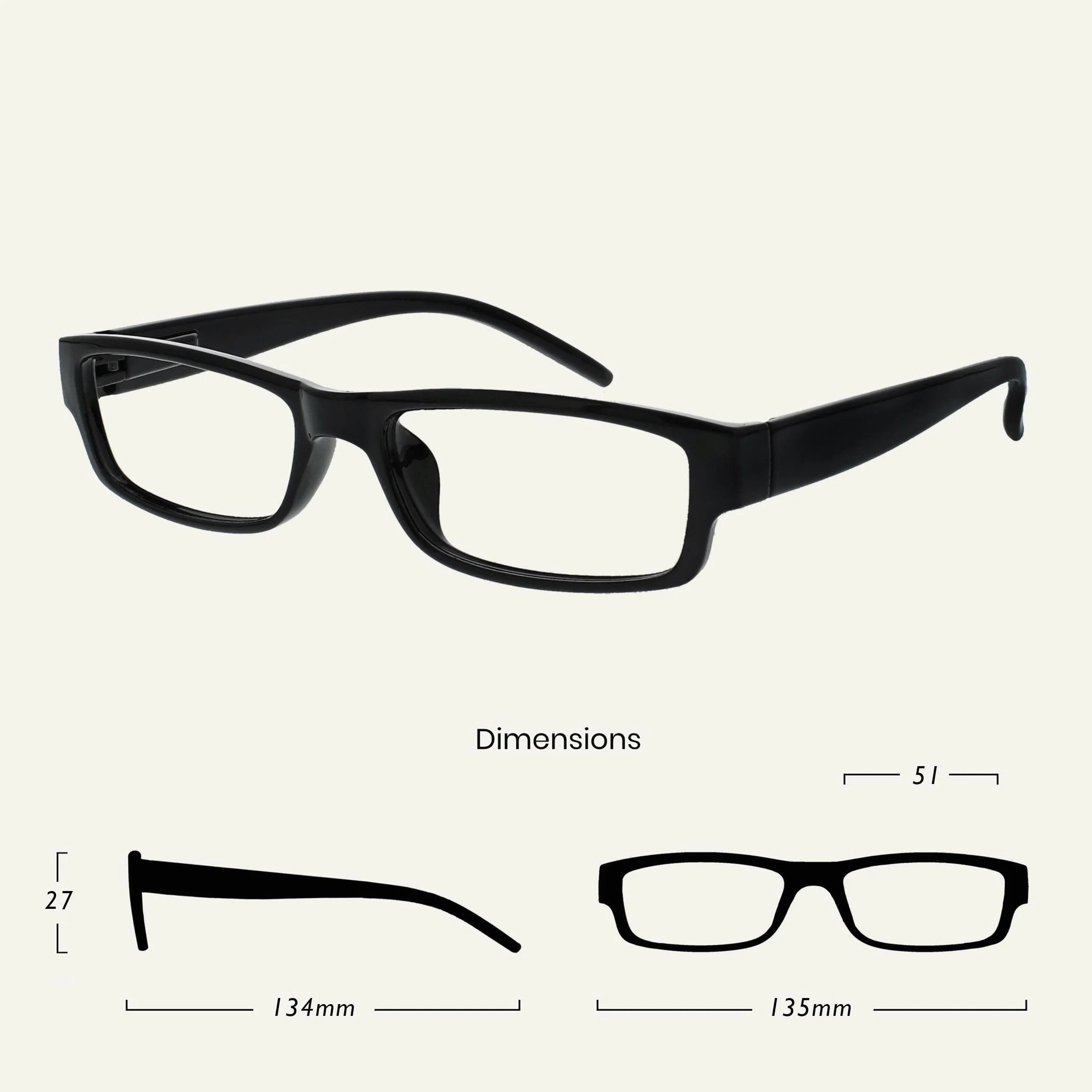 OPULIZE Ace Gafas De Lectura Negro +2,00 Pack 2