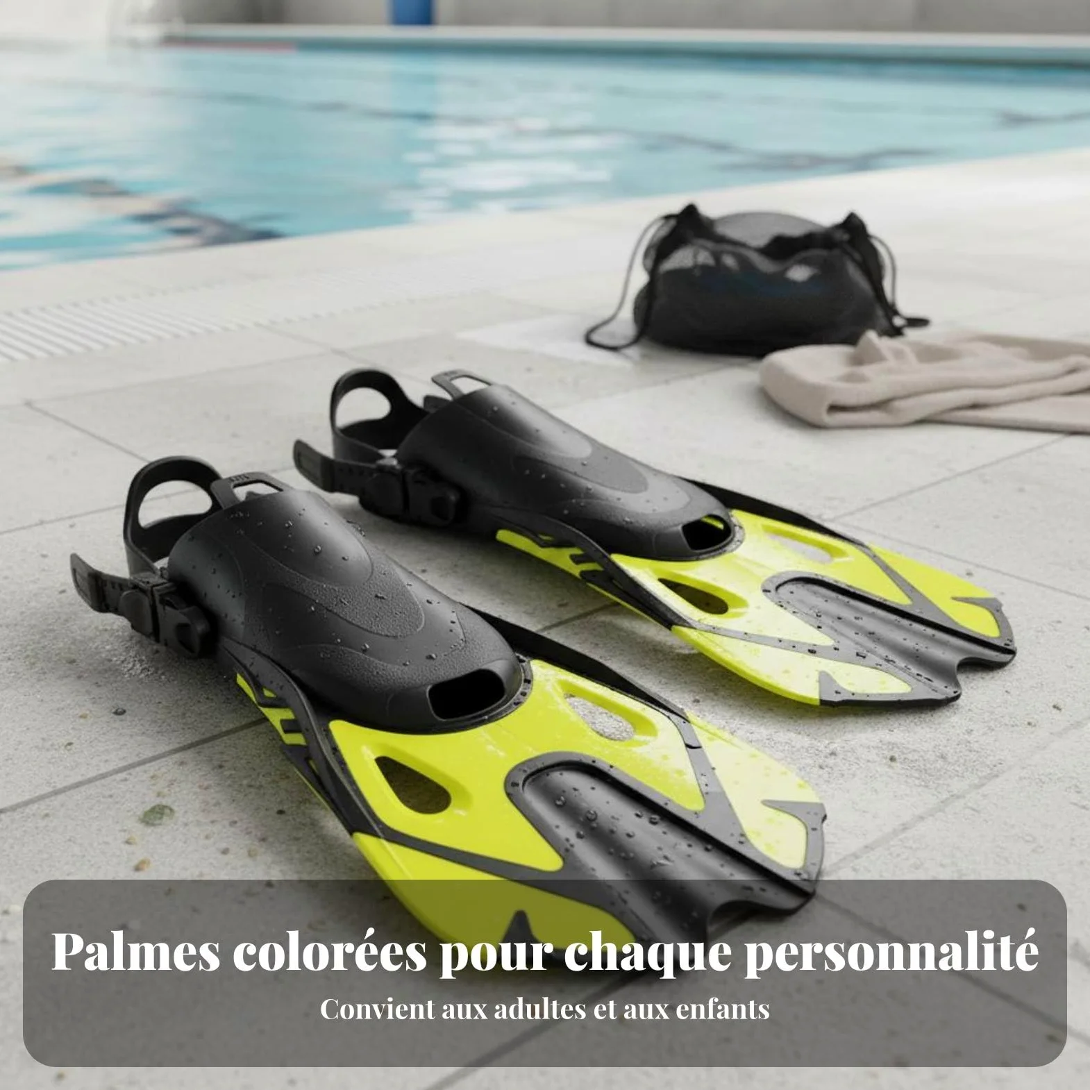 Aletas de Buceo Aletas de Natación Aletas Cortas Aletas con Talón Abierto con Empuje Estable y Bolsa de Pie Flexible TPE Adecuadas para Esnórquel , Negro , S/M