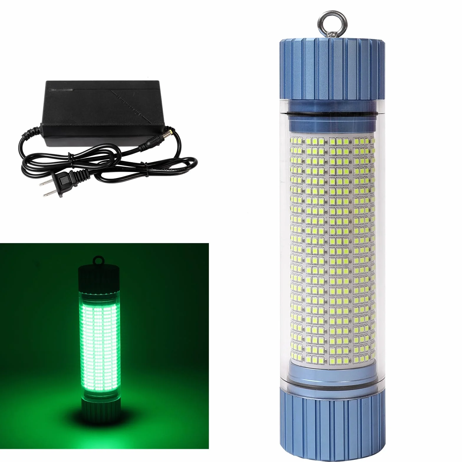 Luz De Pesca Subacuática Alimentada Por Batería, LED Recargable Con Luz Verde Para Atraer Peces, Capacidad De 9000 mAh, Luces De Pesca Sumergibles Impermeables IP68 Para Agua Dulce Y Salada