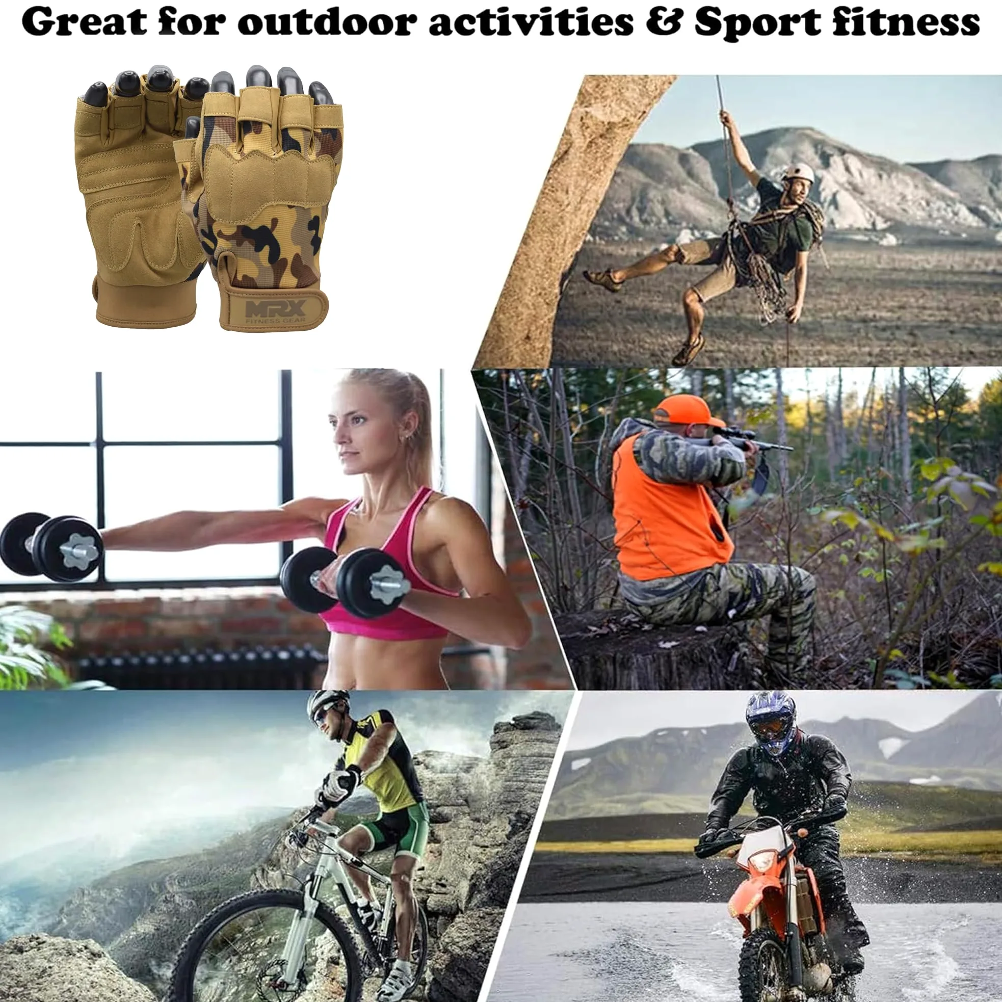 MRX - Guantes de entrenamiento para hombres y mujeres, transpirables, ajustados para levantamiento de pesas, ciclismo, entrenamiento de gimnasio y actividades al aire libre
