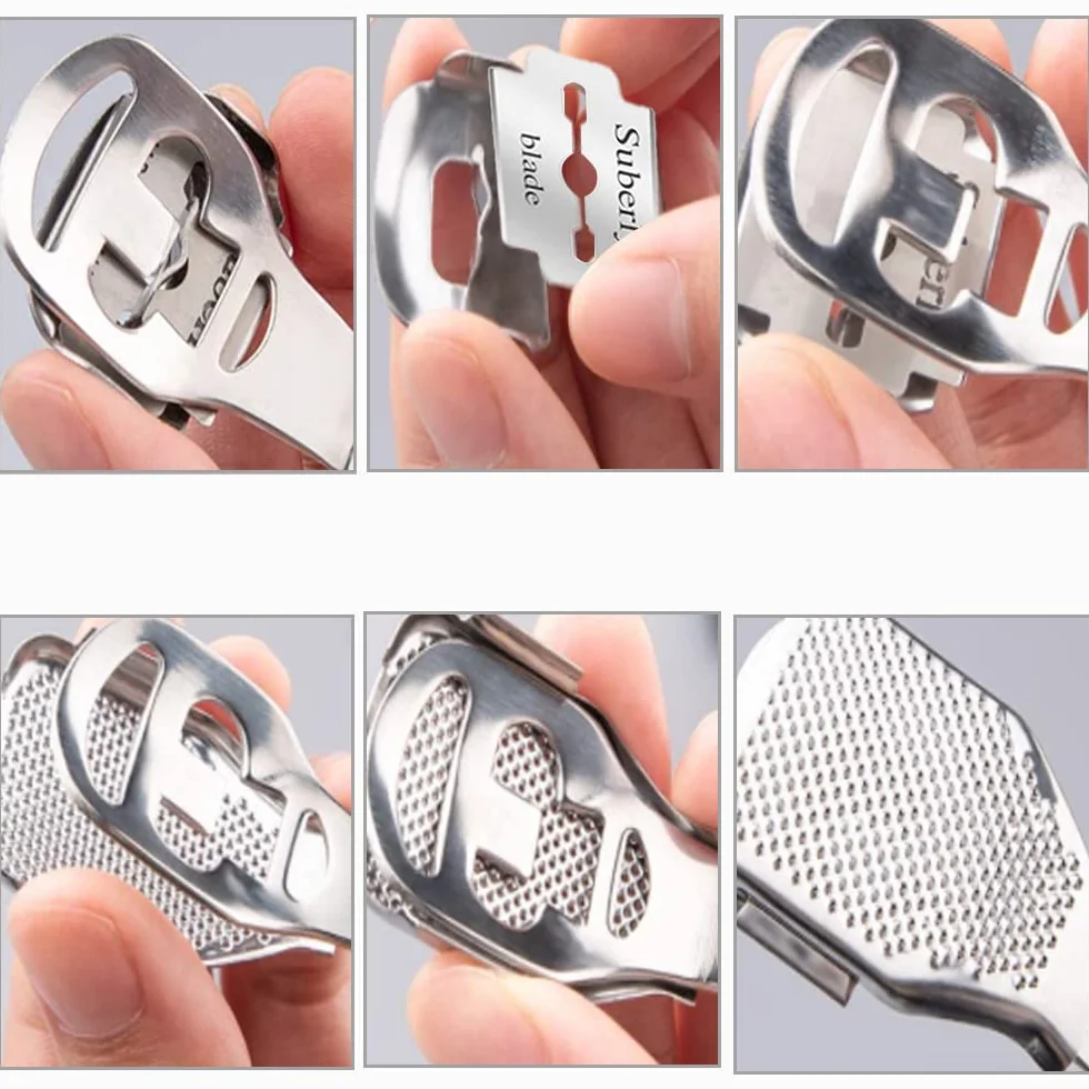 Rallador de Pie Pedicura, Kit Profesional con 10 Cuchillas de Acero Inoxidable