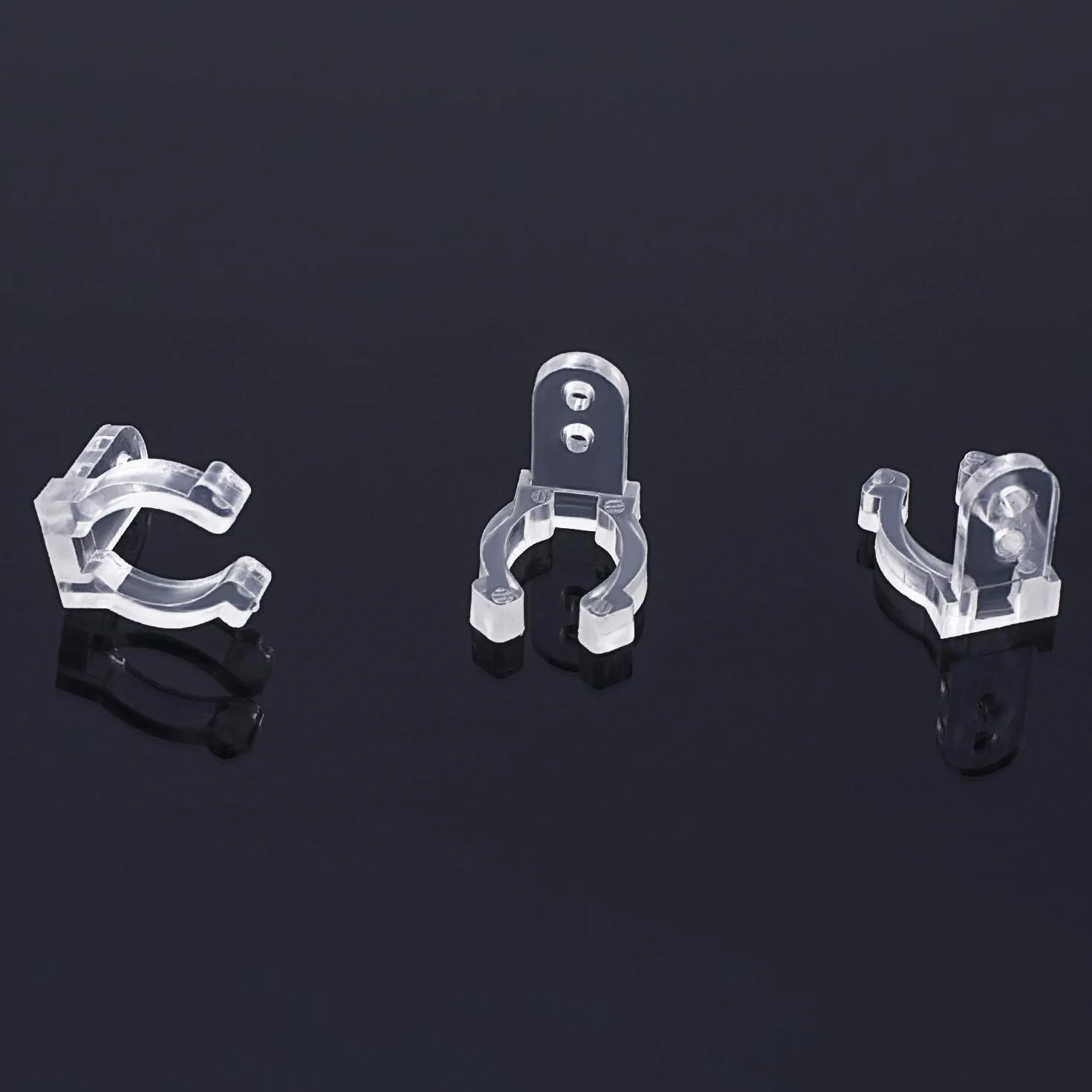 Clips de fijación para tubo de luz LED, 40 unidades, soporte transparente de plástico