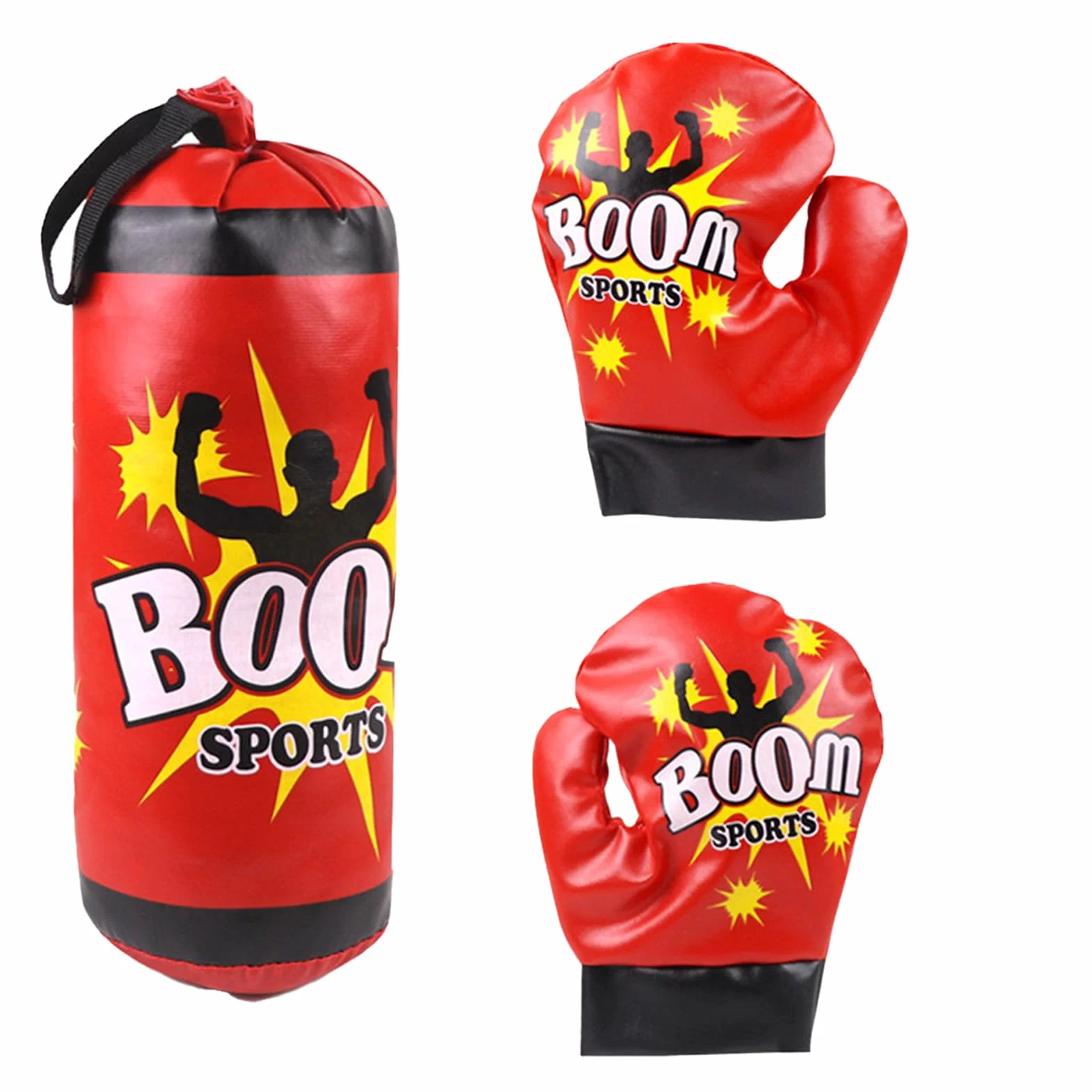 Kids Boxing Training Set - Durable Punching Bag with Gloves, Safe Sandbag for Beginners, Adjustable Hanging Equipment and Teens | Home Gym Fitness Kit for Kicking Practice Teen Fitnes Exercise