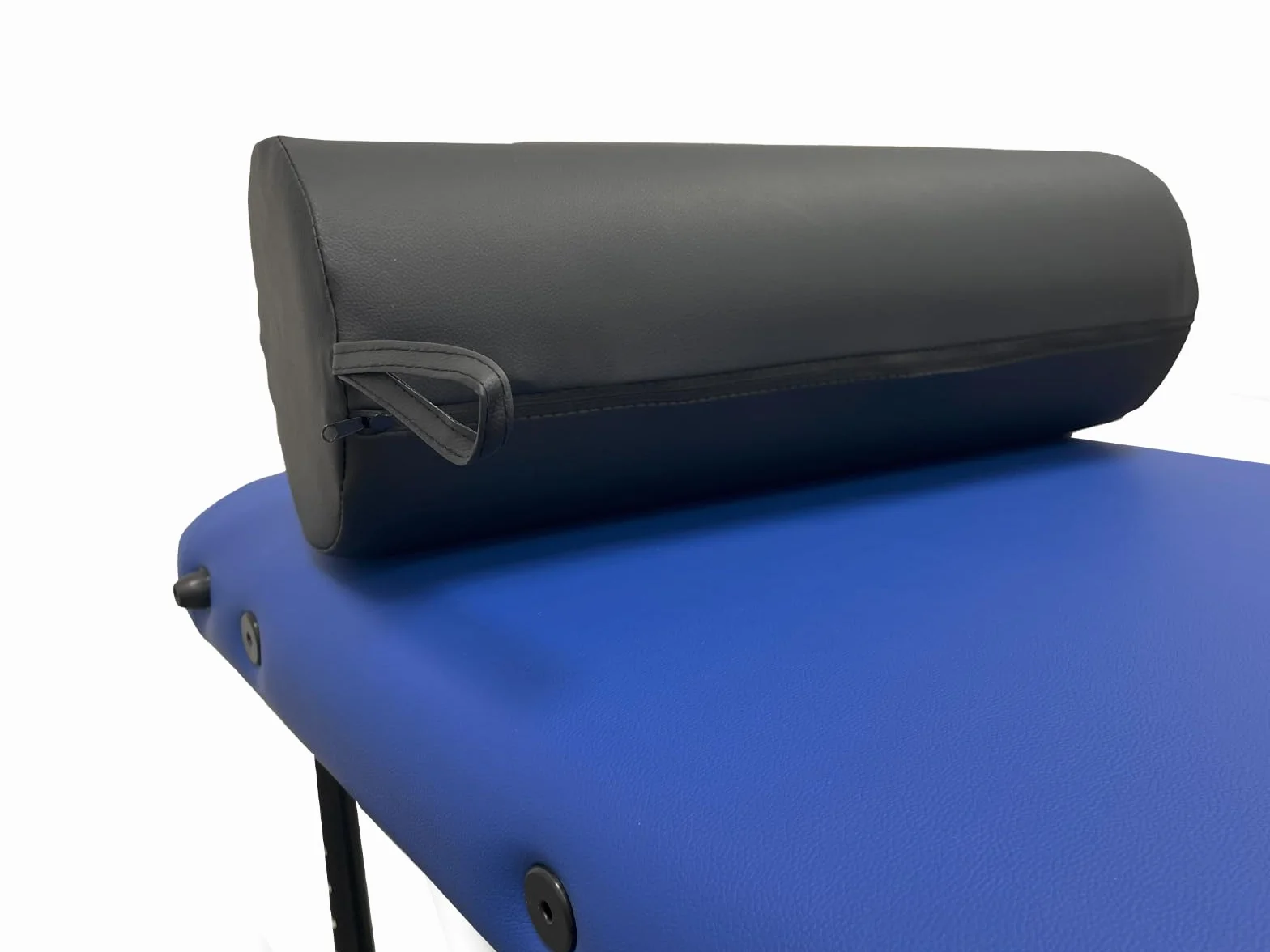 QUIRUMED Cojín Rodillo 55 x 20 cm Negro Polipiel Ergonómico Espuma Yoga Fitness Masaje