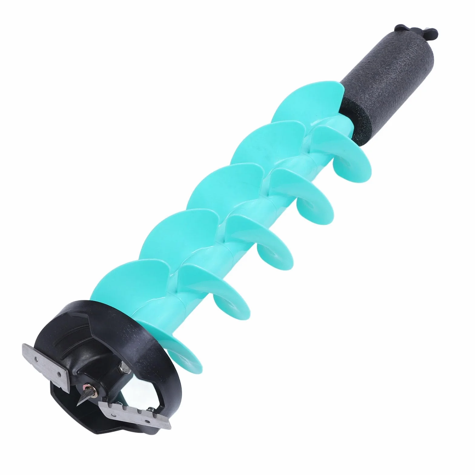 Taladro Eléctrico de Nailon Resistente con Cuchillas de Acero, Diámetro de 6 Pulgadas para Entusiastas de la Pesca en Hielo, 28 Pulgadas de Largo