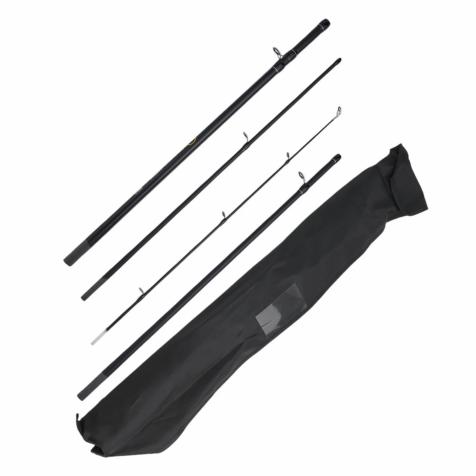 Honseadek Caña de pescar de fibra de carbono de 1,8/2,1 m, acción ML, diseño de viaje de 4 secciones, plegado de 46 cm, agarre de EVA, anillos guía antibobinado, capacidad de carga de 2500 g
