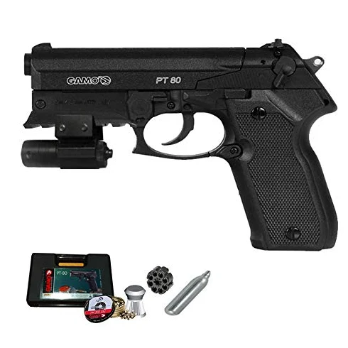 Pistola de balines GM PT-80 láser CO2 Calibre 4,5mm con maletín