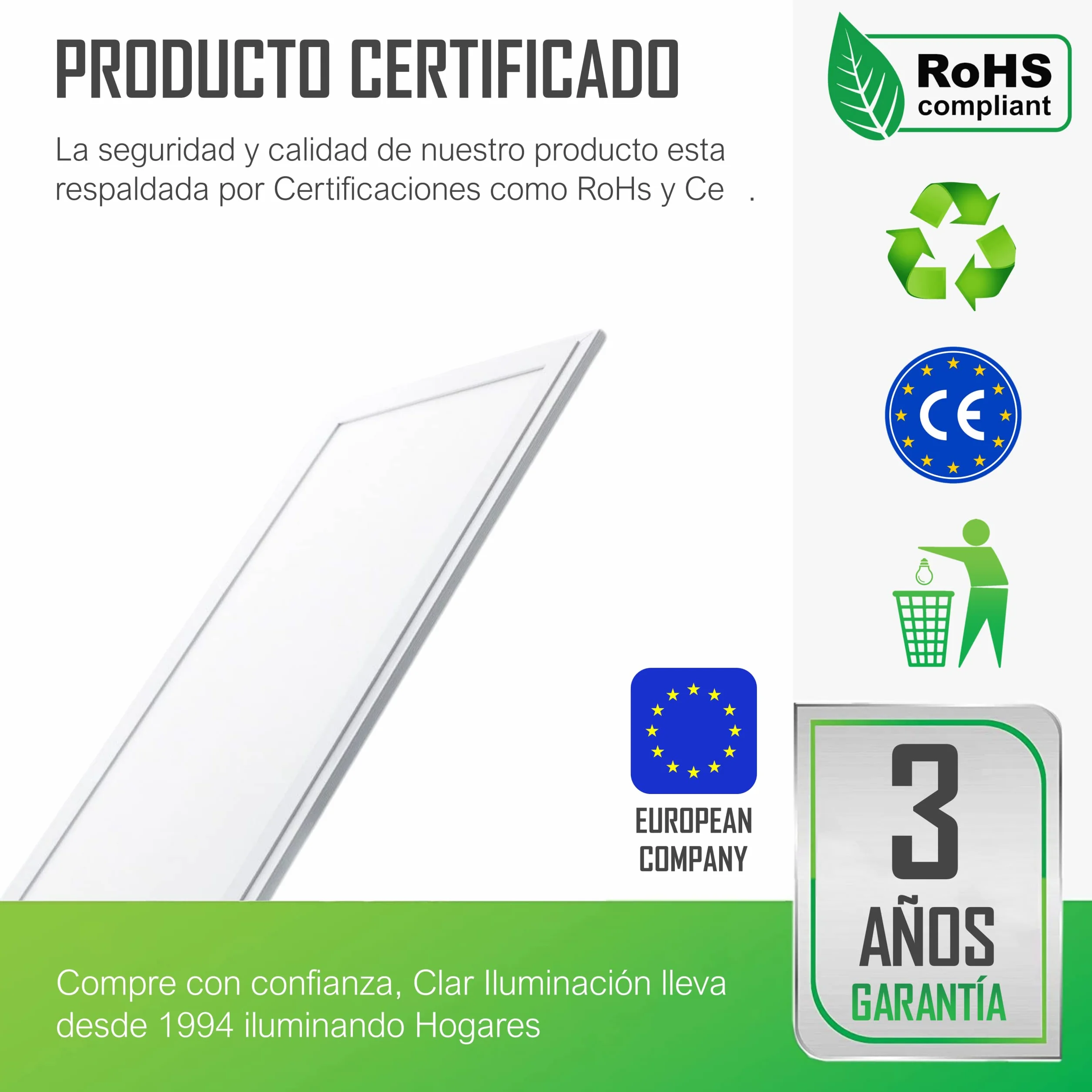 Panel LED 120x30 Empotrable 40W Luz Cocina Pack 2