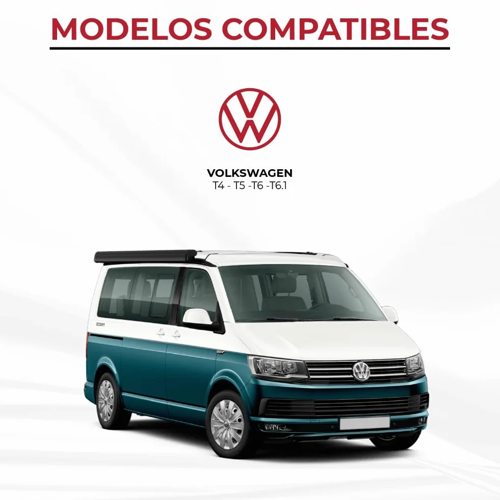 Colchón Plegable para Volkswagen VW T4, T5, T6 y T6.1 Transporter, Multivan, Caravelle, California Beach, Eurovan, Ocean, Camper Van