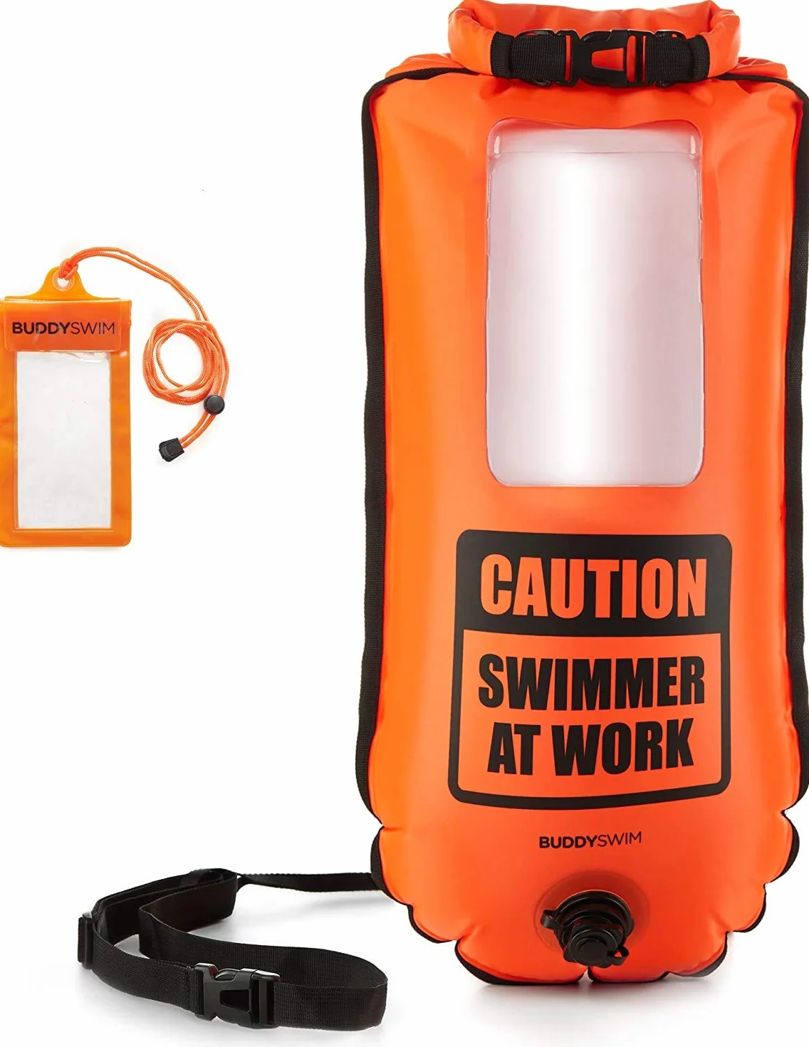 Boya Natacion Aguas Abiertas 28 litros Bolsa estanca Impermeable Incluye Funda Estanca Movil Naranja