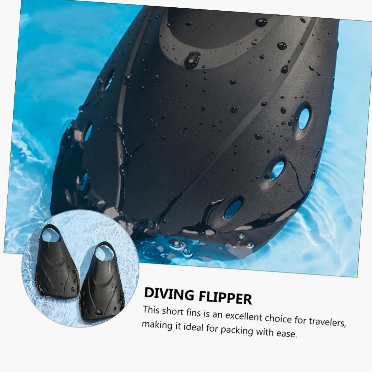 Cabilock Aletas Cortas Ajustables para Natación y Buceo Diseño Ergonómico con Suavidad Moderada para Entrenamiento y Snorkel para Hombre y Mujer Negro