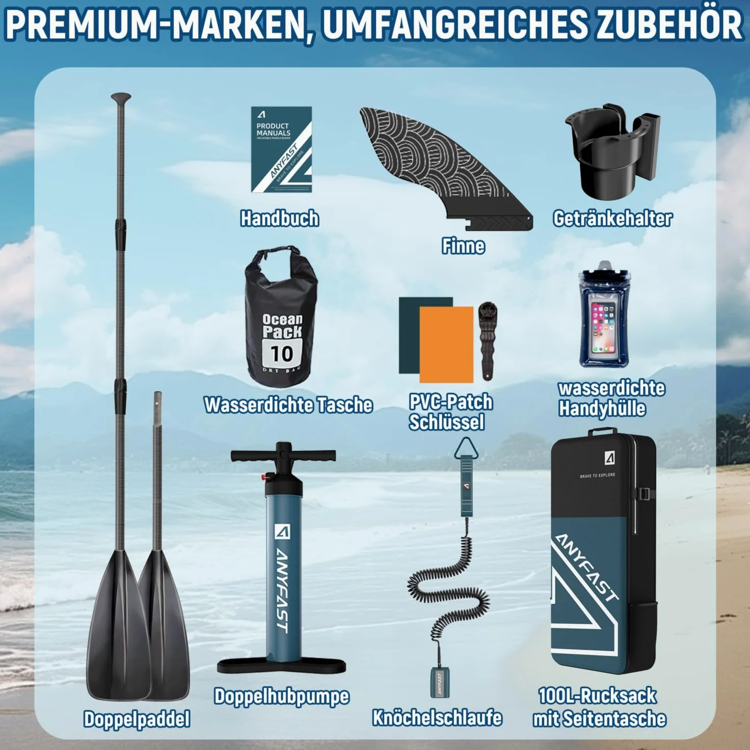 Tabla Paddle Surf Hinchable - Paddle Surf Hinchable para 2+1 Personas/Familia con Accesorios,Stand Up Paddleboard para Adultos & Todos los Niveles