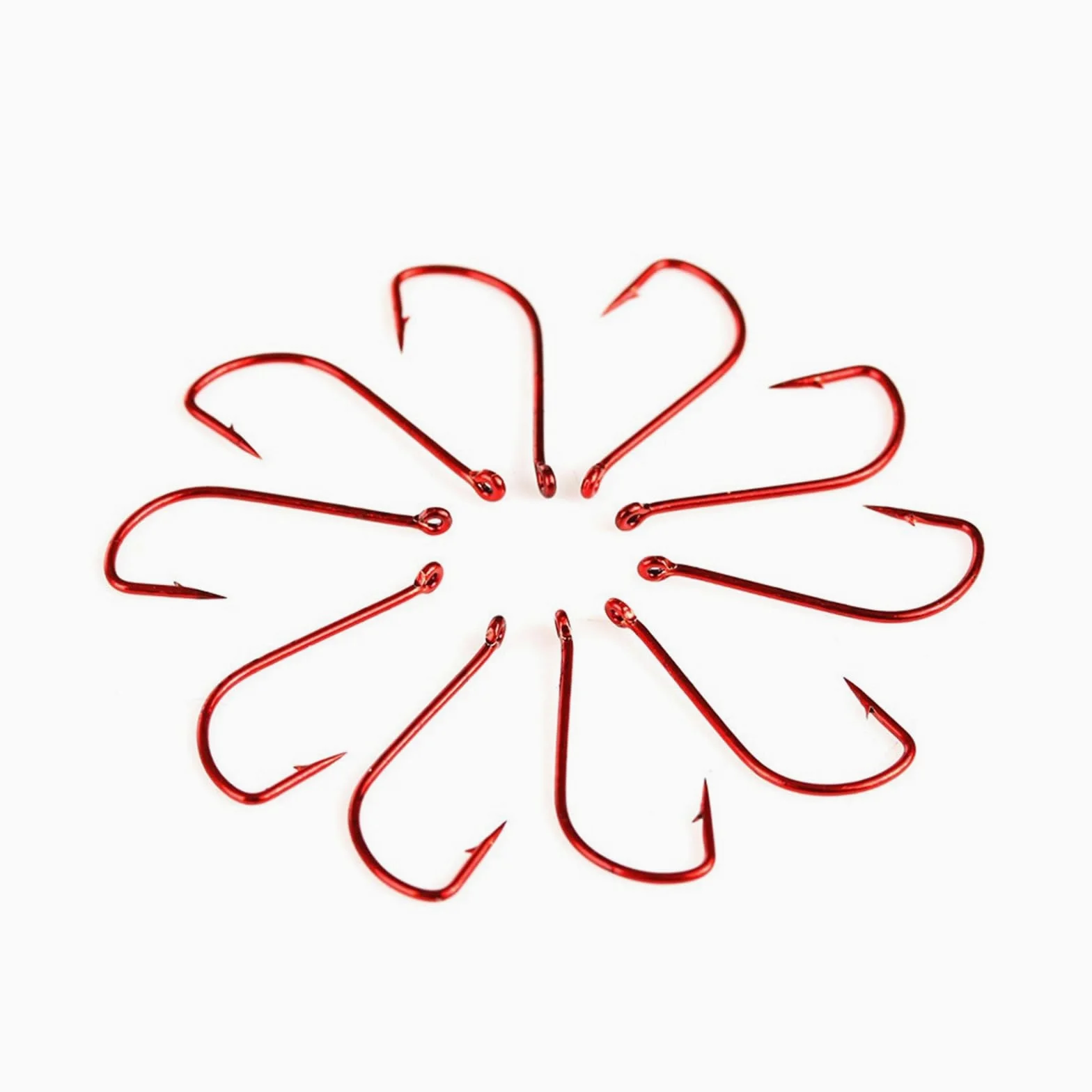 HARAY Gancho de Pesca 10 Uds. Anzuelos de Pesca de Carpa de Acero al Carbono con Anzuelo único de púas anillado con Ojo for Pescar Alicates de Pesca (Color : 14#)