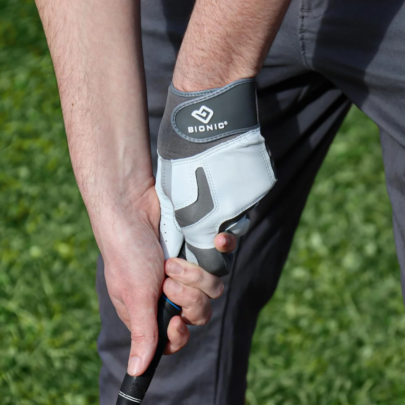 Guante de golf ReliefGrip 2.0 para hombre (plateado, grande, derecho)