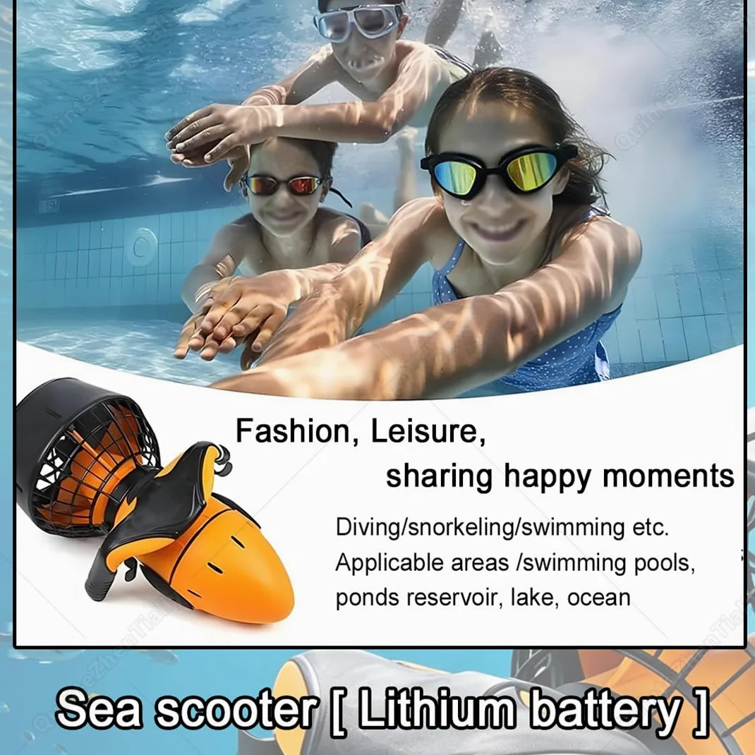 Sea Scooter Adultos,Potenciadores Natación Buceo 300w,Scooter Eléctrico Submarino Mar,con Hélice,Profundidad Máxima 20 M,para Deportes Acuáticos,Buceo Exteriores