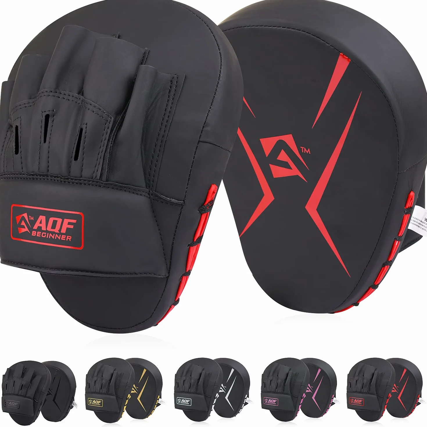 AQF Manoplas Boxeo, Almohadillas de Boxeo, Paos Boxing Mitones, Muay Thai Rex Cuero Curvo Guantes Boxeo, Almohadillas De Enfoque, Focus Pads para MMA & Karate Patas De Oso
