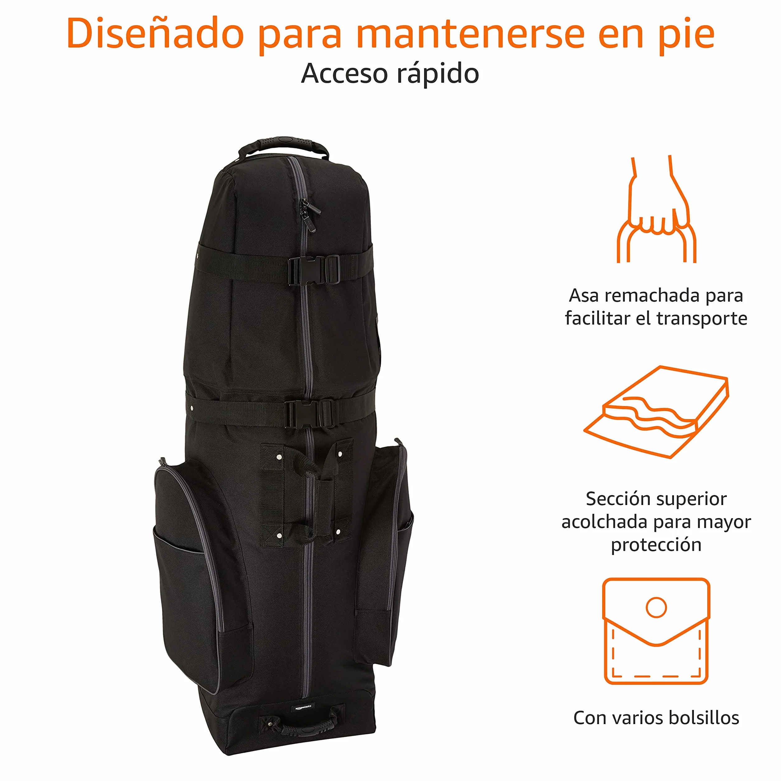 Amazon Basics - Bolsa de Transporte para Golf con Laterales Flexibles, Negro