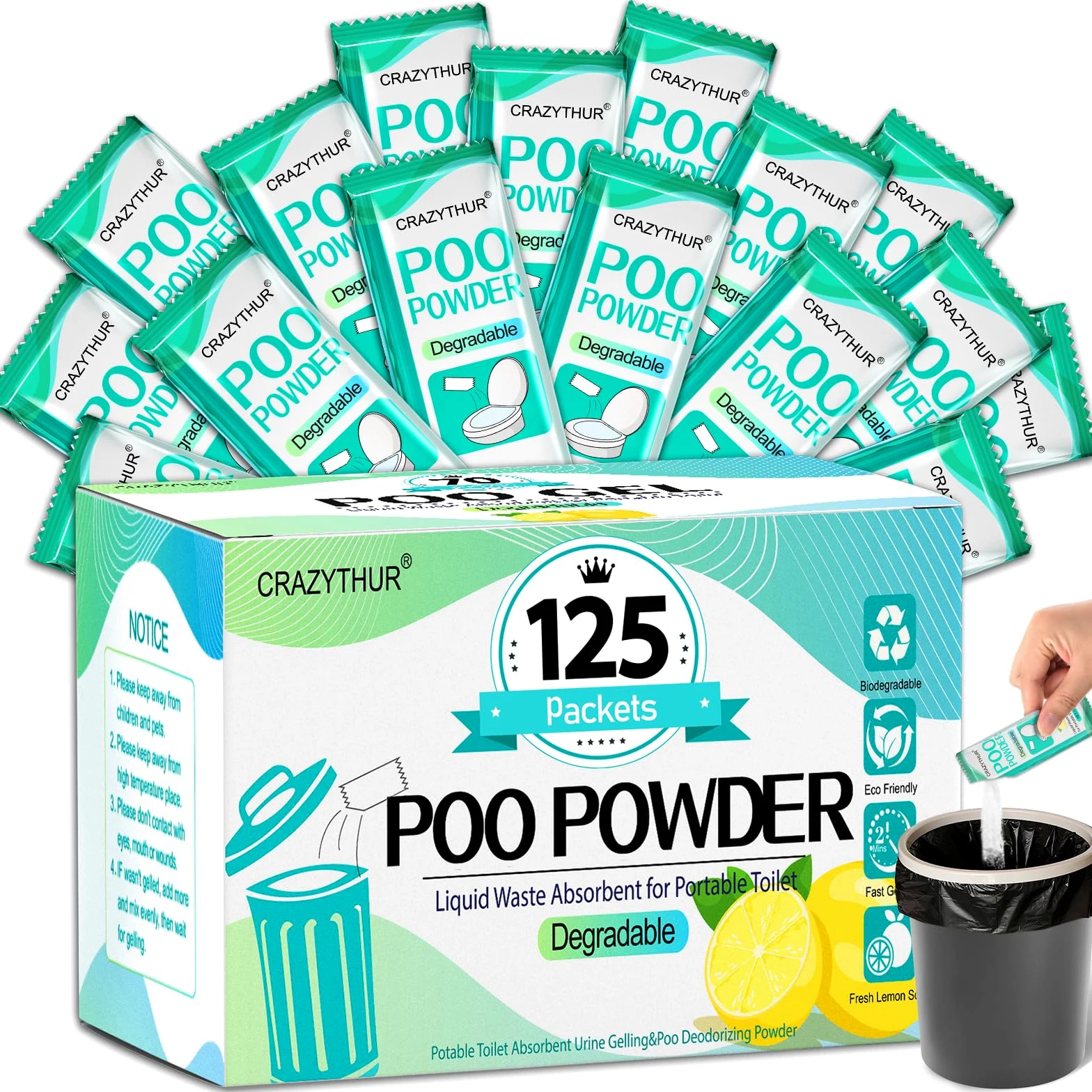 Gel De Inodoro Portátil, Polvo Caca Para Camping, Orina, Portátil Acampar Al Aire