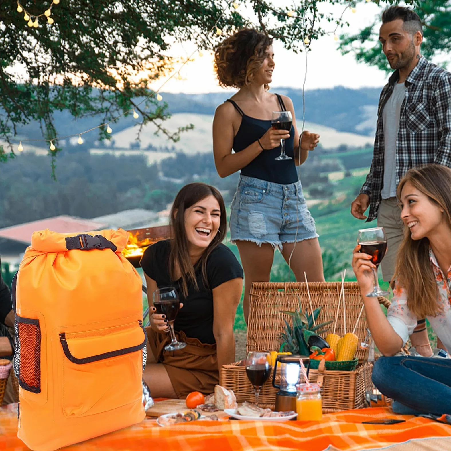 Hiking Backpacking - Paquete de mochila impermeable para acampada, incluye correas de hombro acolchadas, 22,05 pulgadas, 16 L, Lightweight Outdoor Travel Daypack for Hiking, Trekking, and Water Sports