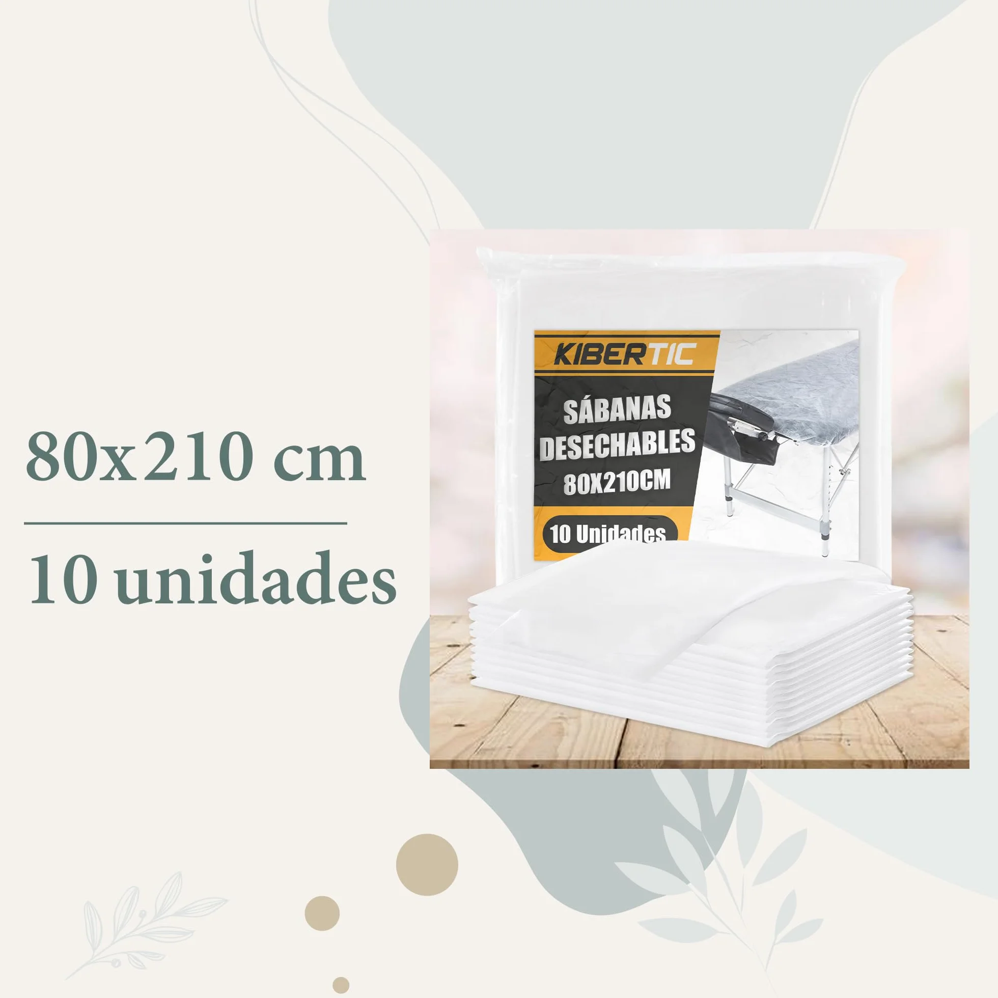 Sábanas de Camilla Ajustables Desechables 80x210cm TNT SMS Funda Camilla Masaje Blanca